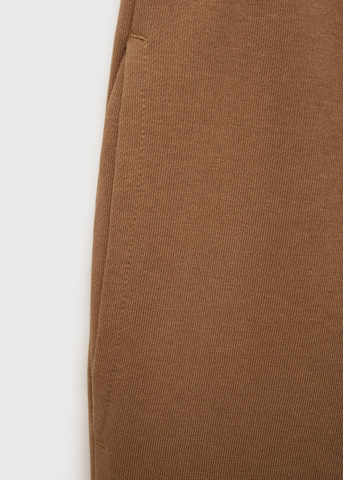 Brushed joggers with elastic waistband — Medium Brown