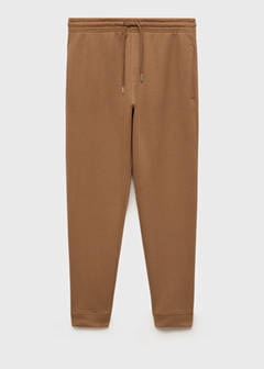 Brushed joggers with elastic waistband — Medium Brown 7