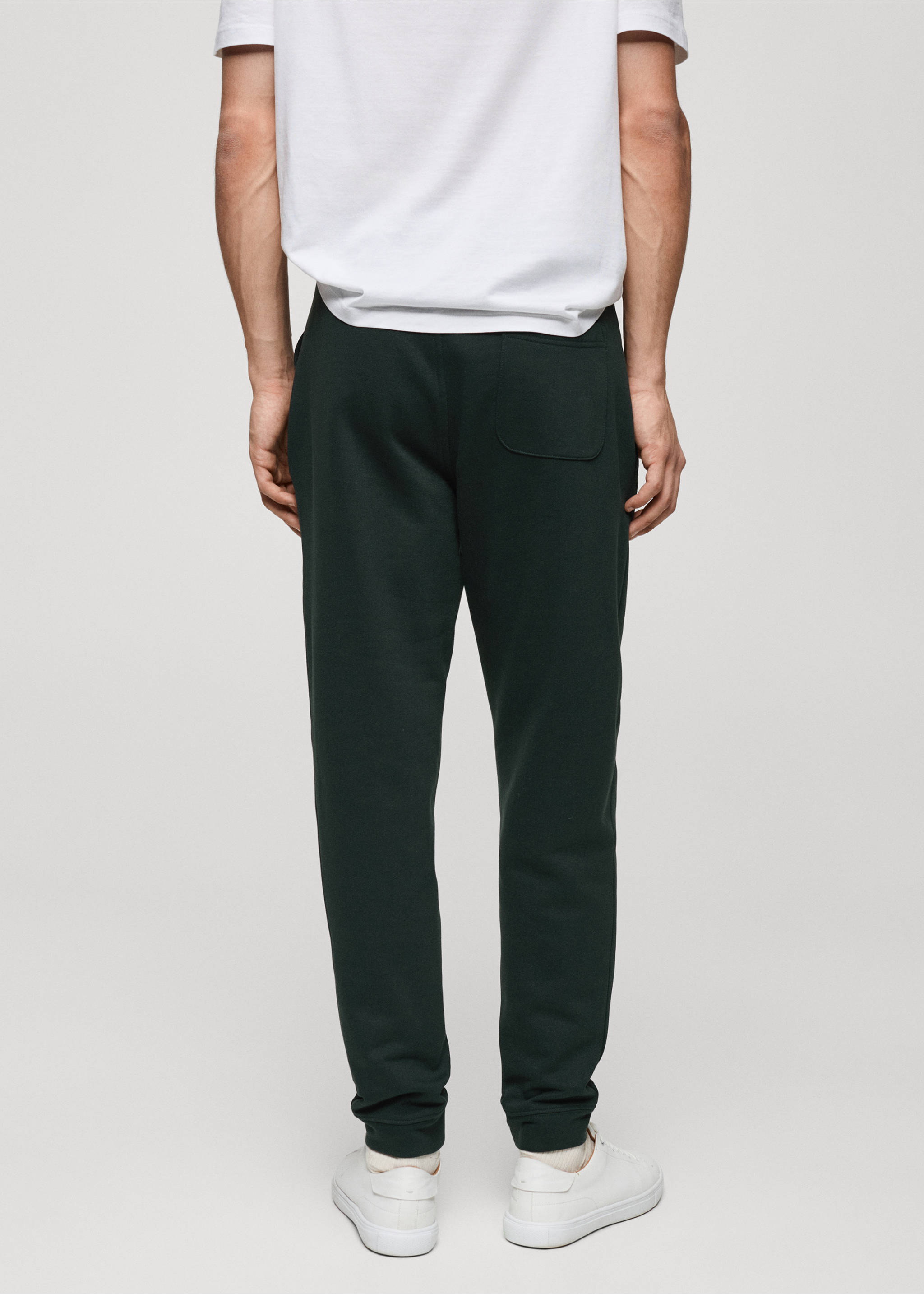 Brushed joggers with elastic waistband - Reverse of the article, Green. Ref: 87070600-00.