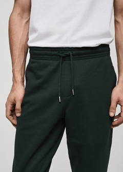 Brushed joggers with elastic waistband — Green 4