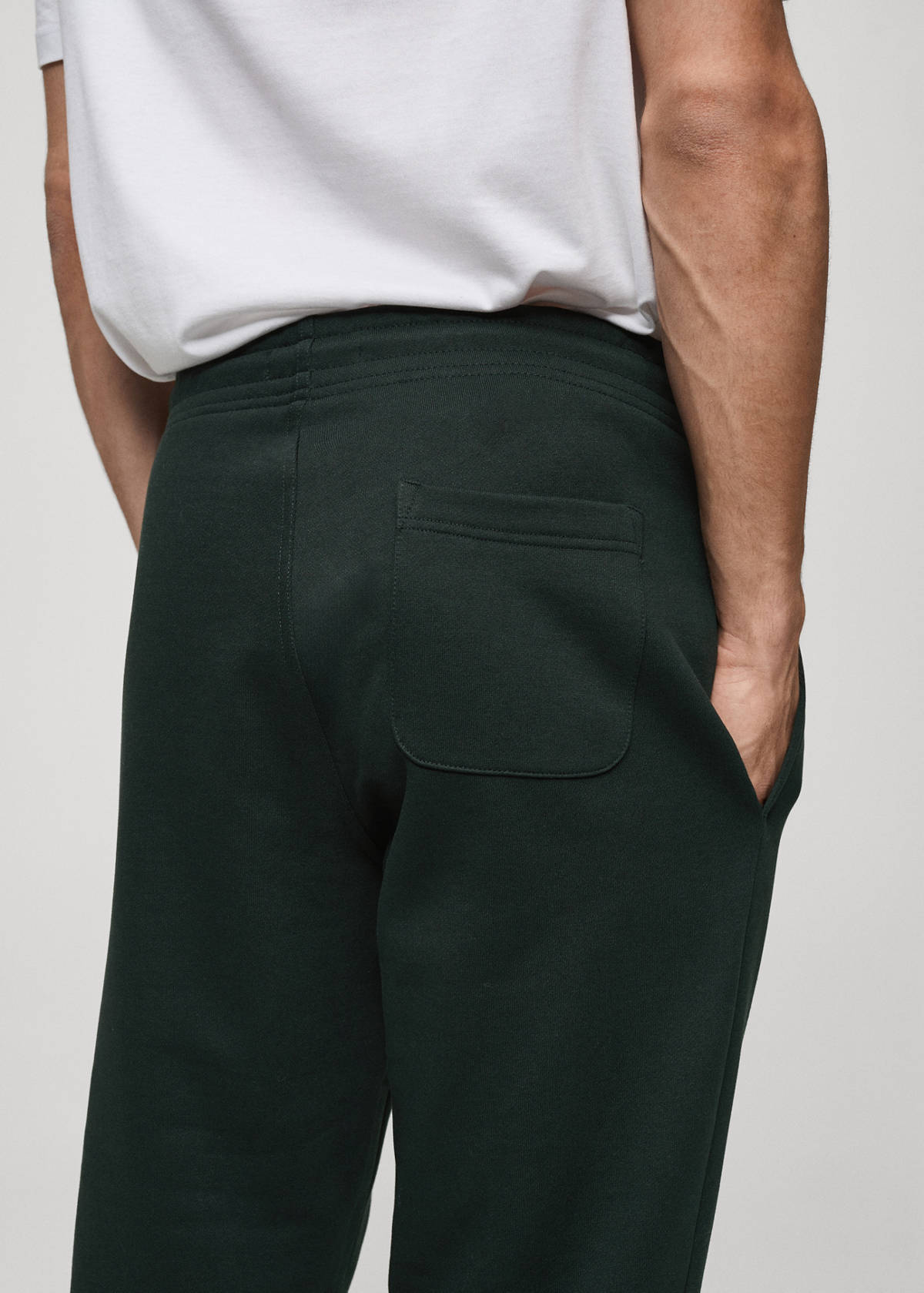 Brushed joggers with elastic waistband — Green