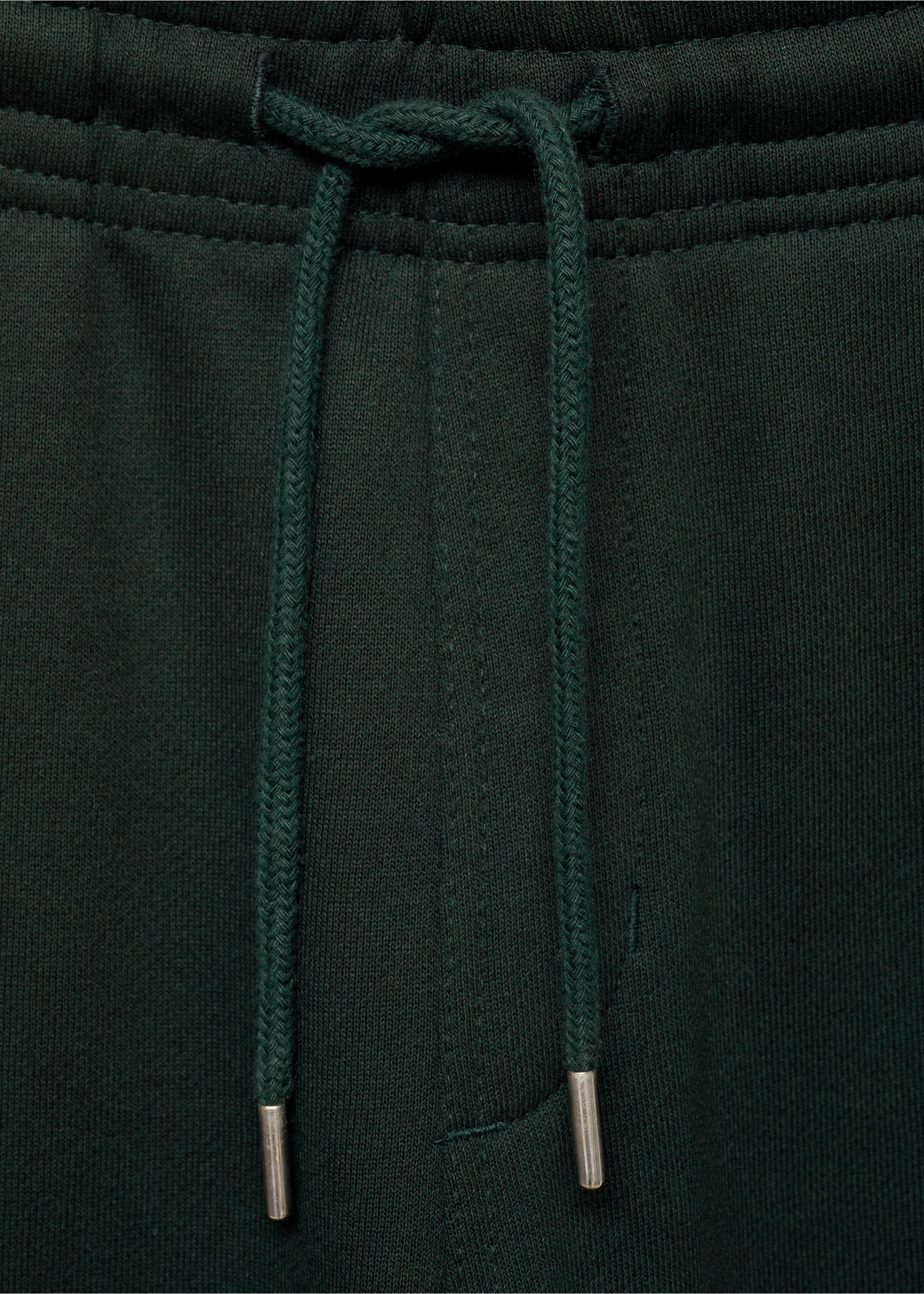 Brushed joggers with elastic waistband - Details of the article 8, Green. Ref: 87070600-00.