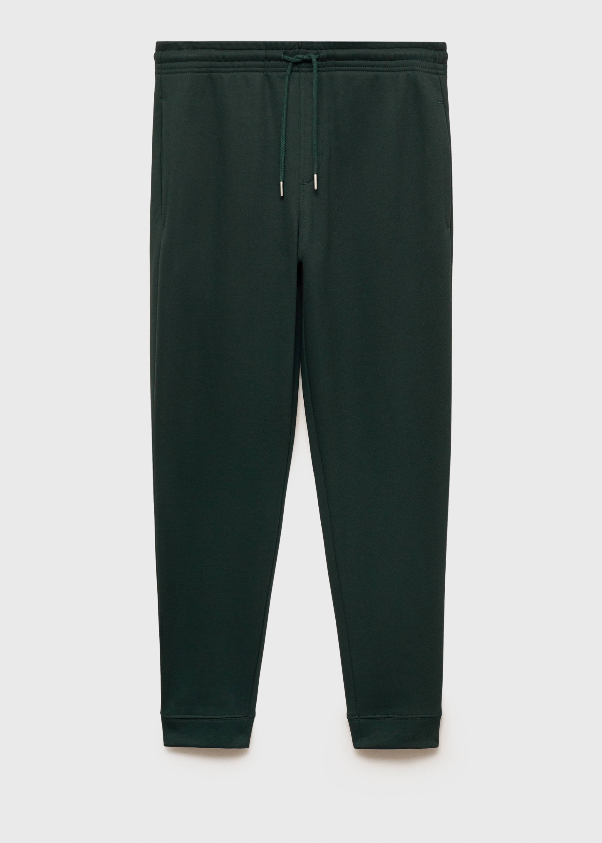 Brushed joggers with elastic waistband - Article without model, Green. Ref: 87070600-00.