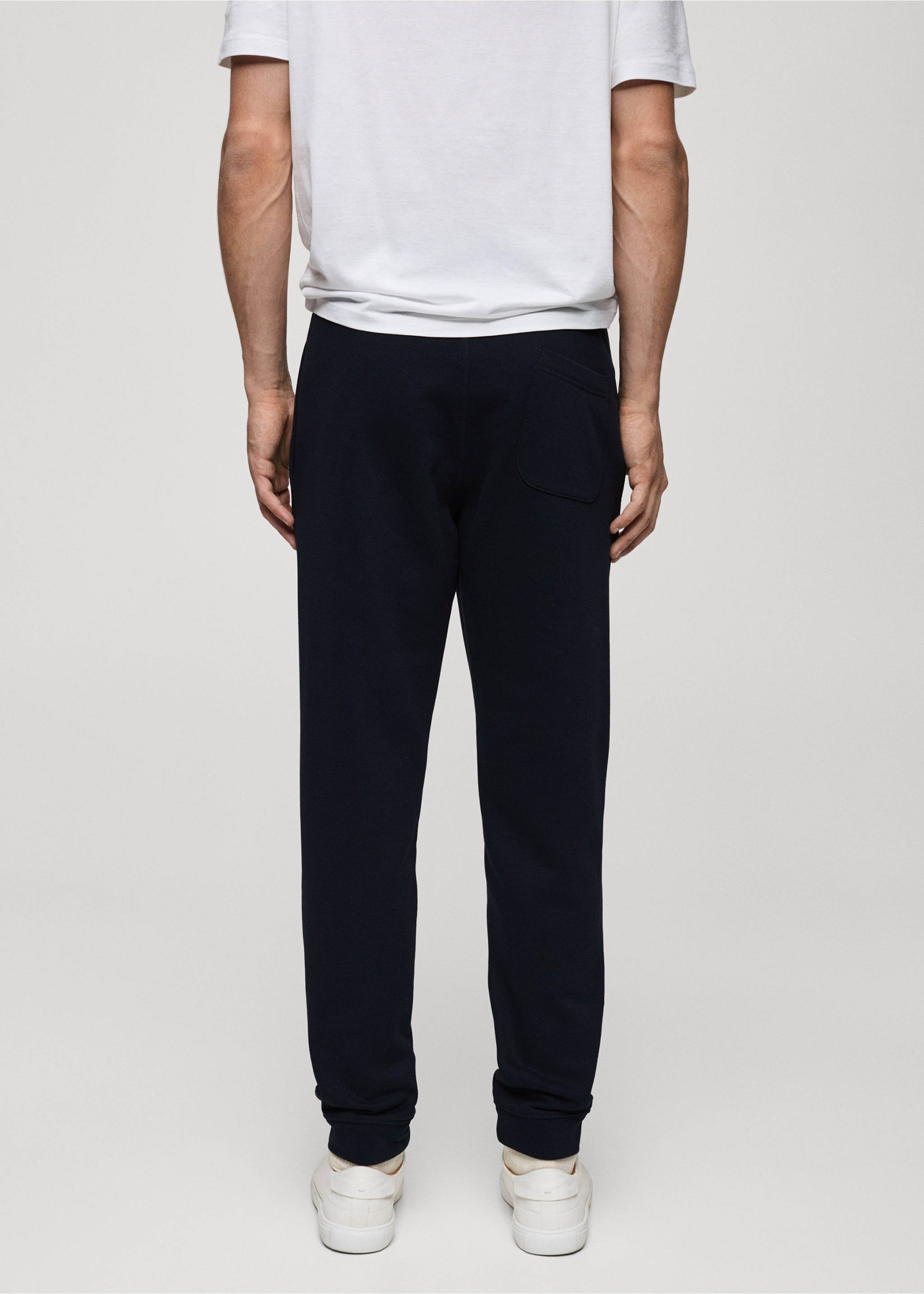 Fırçalı elastik belli jogger pantolon - Ürünün arkası, Lacivert. Ref: 87070600-00.