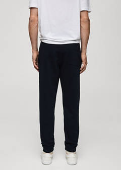 Brushed joggers with elastic waistband — Dark Navy 3