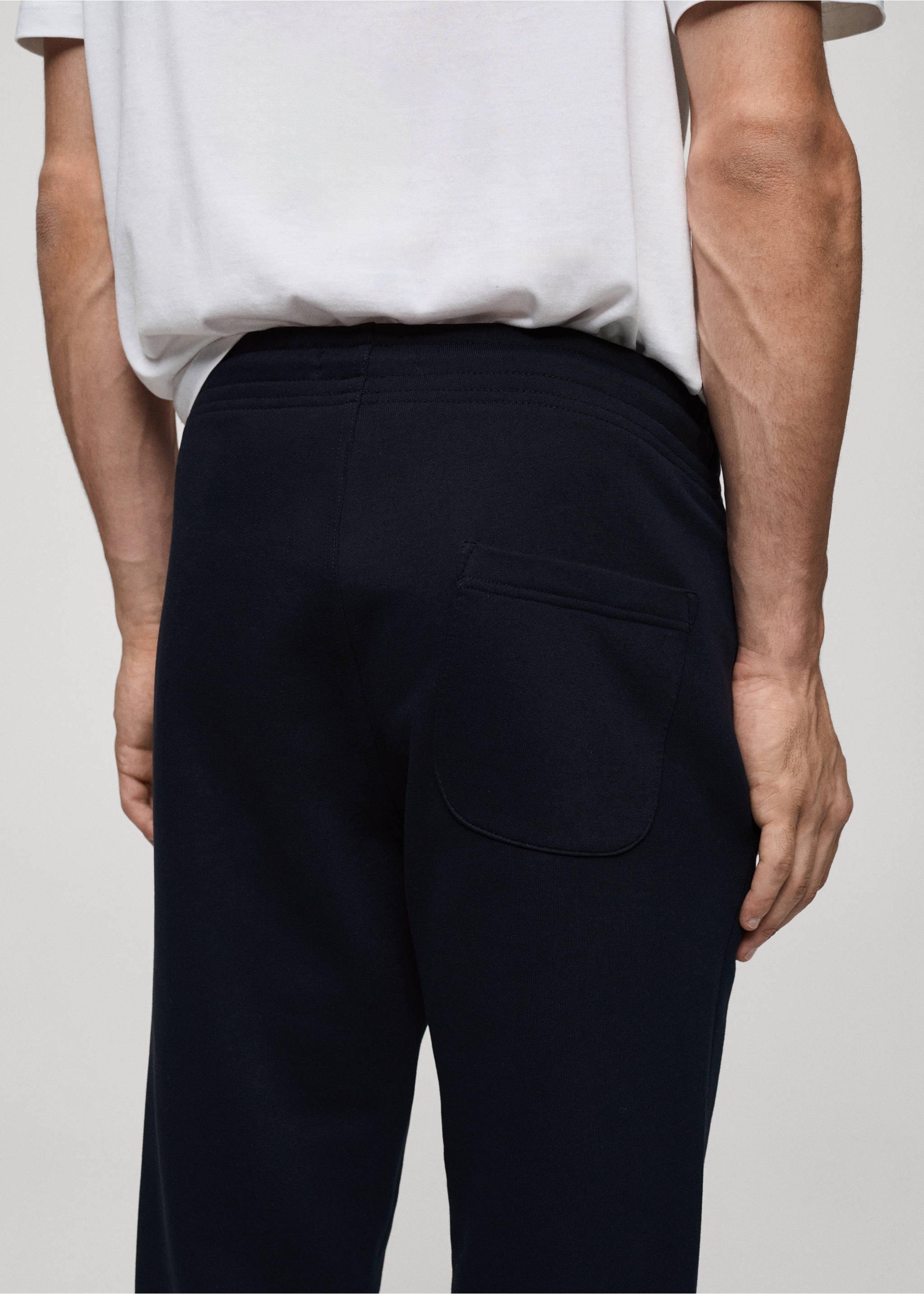 Fırçalı elastik belli jogger pantolon - Ürün detayı 3, Lacivert. Ref: 87070600-00.