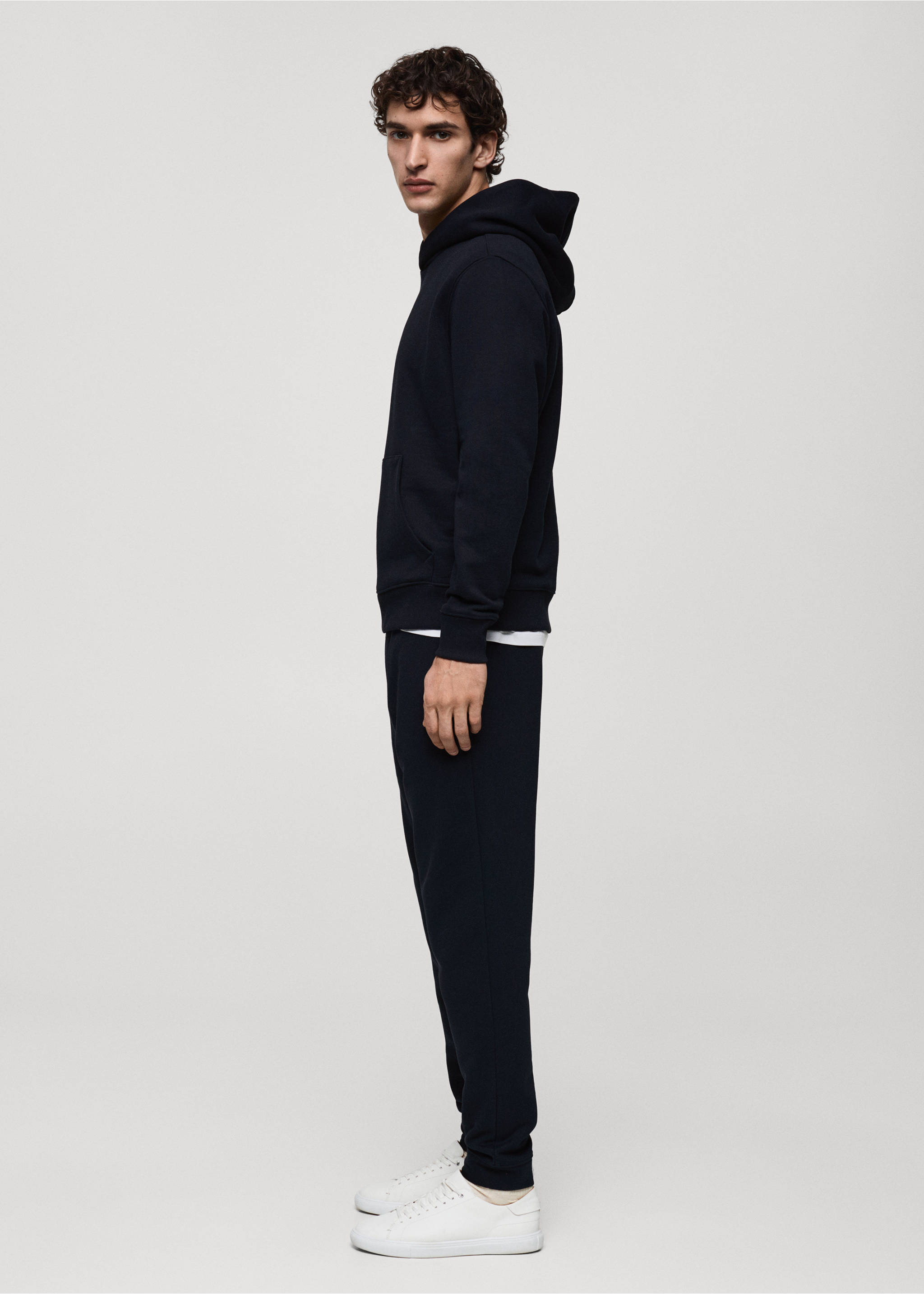 Fırçalı elastik belli jogger pantolon - Ürün detayı 2, Lacivert. Ref: 87070600-00.