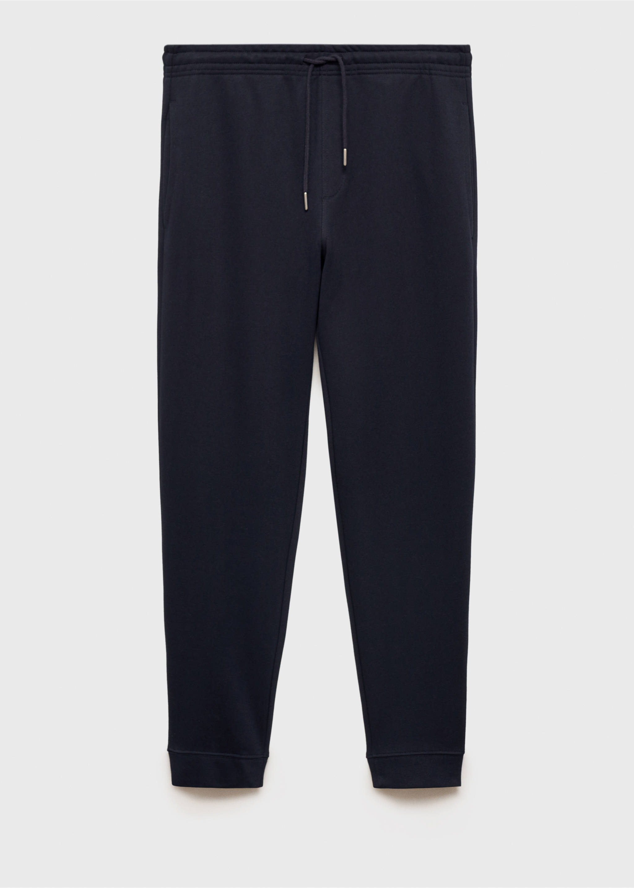 Fırçalı elastik belli jogger pantolon - Modelsiz ürün, Lacivert. Ref: 87070600-00.