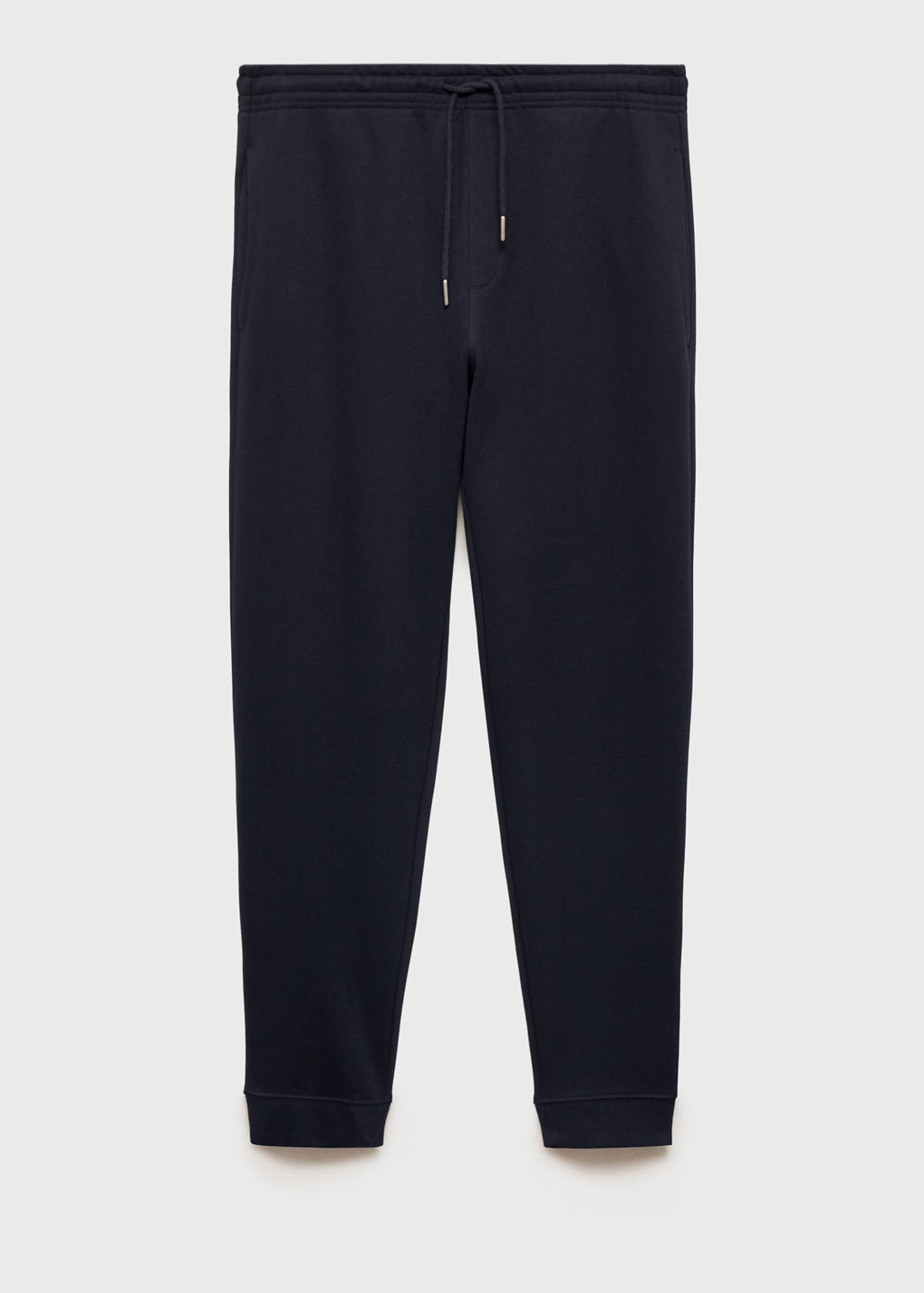 Brushed joggers with elastic waistband — Dark Navy