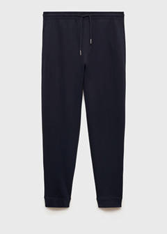 Brushed joggers with elastic waistband — Dark Navy 7