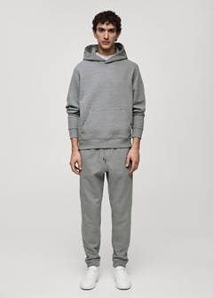Brushed joggers with elastic waistband — Medium Heather Grey 2