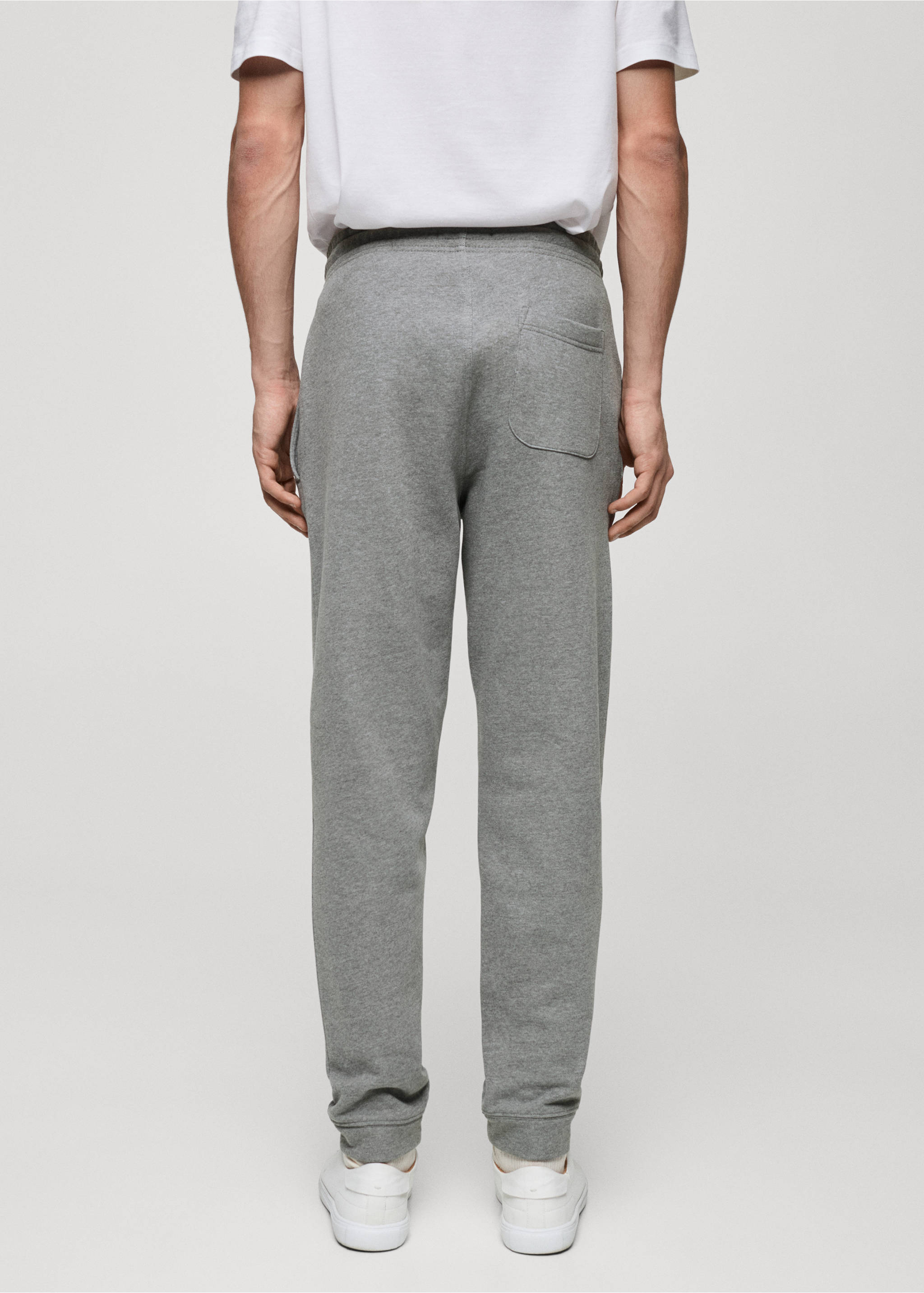 Brushed joggers with elastic waistband - Reverse of the article, Medium Heather Grey. Ref: 87070600-00.