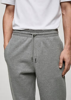 Brushed joggers with elastic waistband — Medium Heather Grey 4