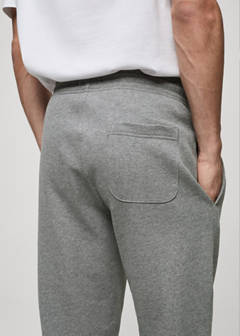 Brushed joggers with elastic waistband — Medium Heather Grey 6