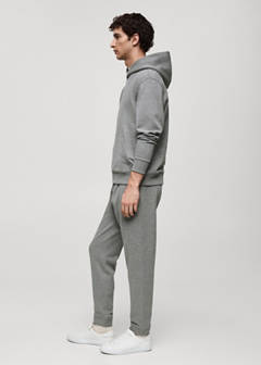 Brushed joggers with elastic waistband — Medium Heather Grey 5