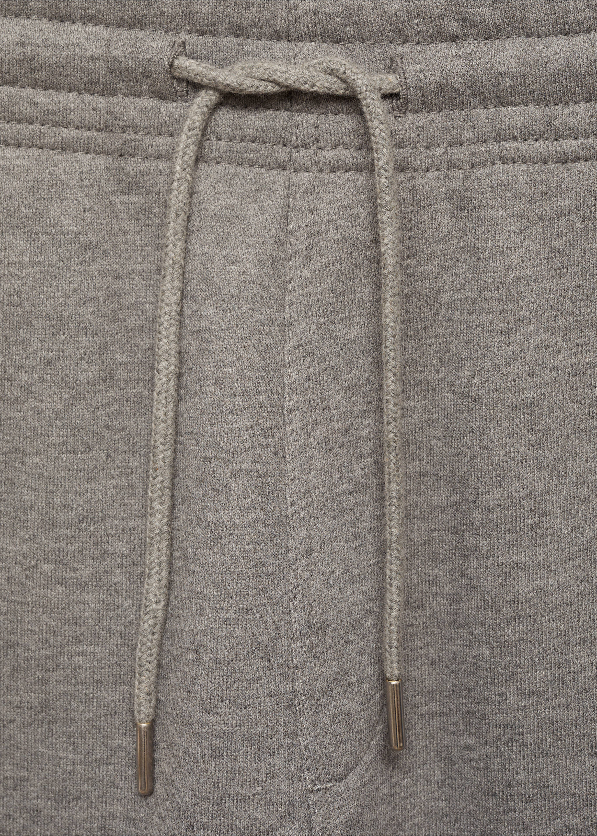 Brushed joggers with elastic waistband - Details of the article 8, Medium Heather Grey. Ref: 87070600-00.