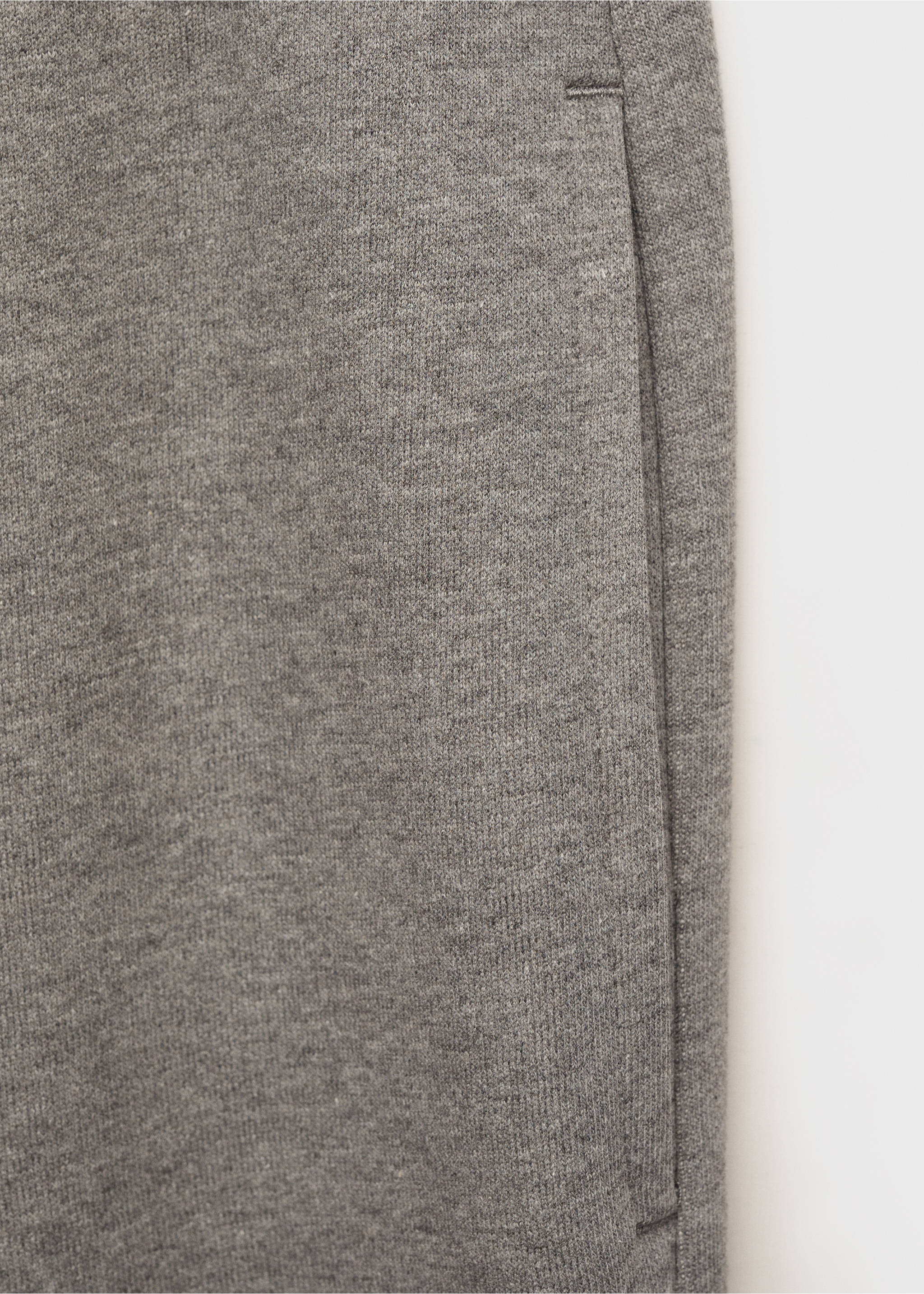Brushed joggers with elastic waistband - Details of the article 0, Medium Heather Grey. Ref: 87070600-00.
