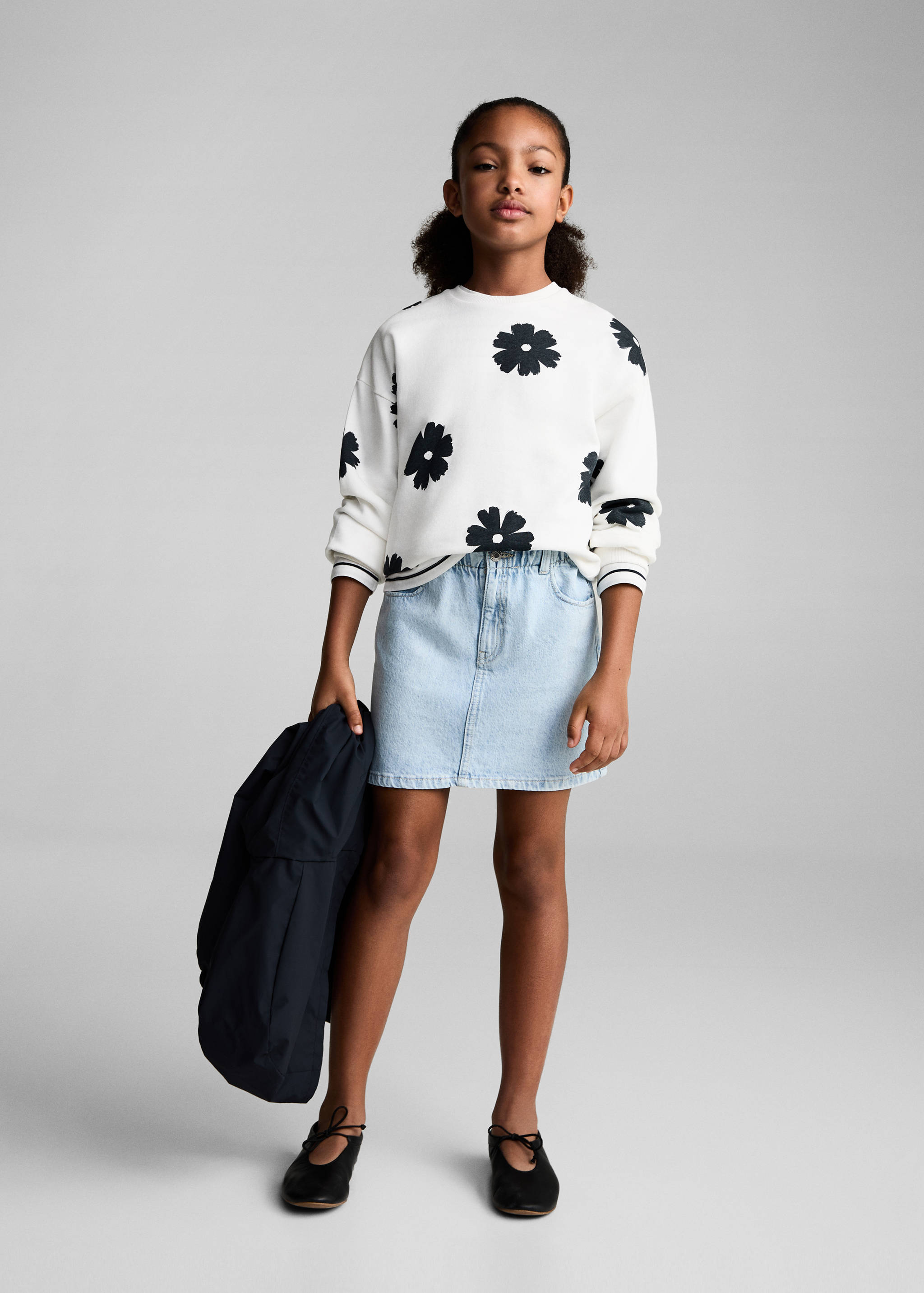 Short denim skirt - General plane