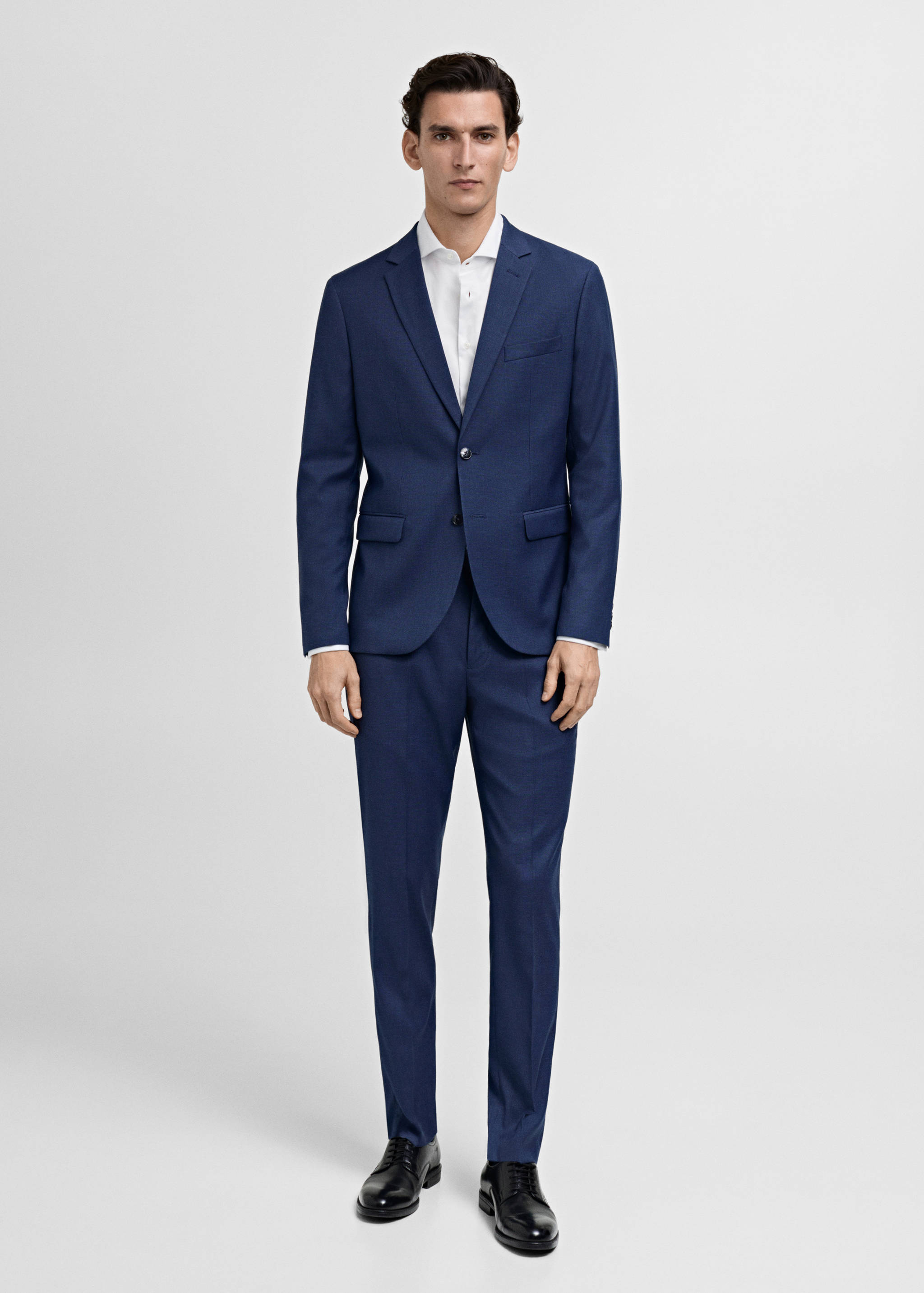 Chemise costume slim-fit tissu twill boutons de manchette - Plan général