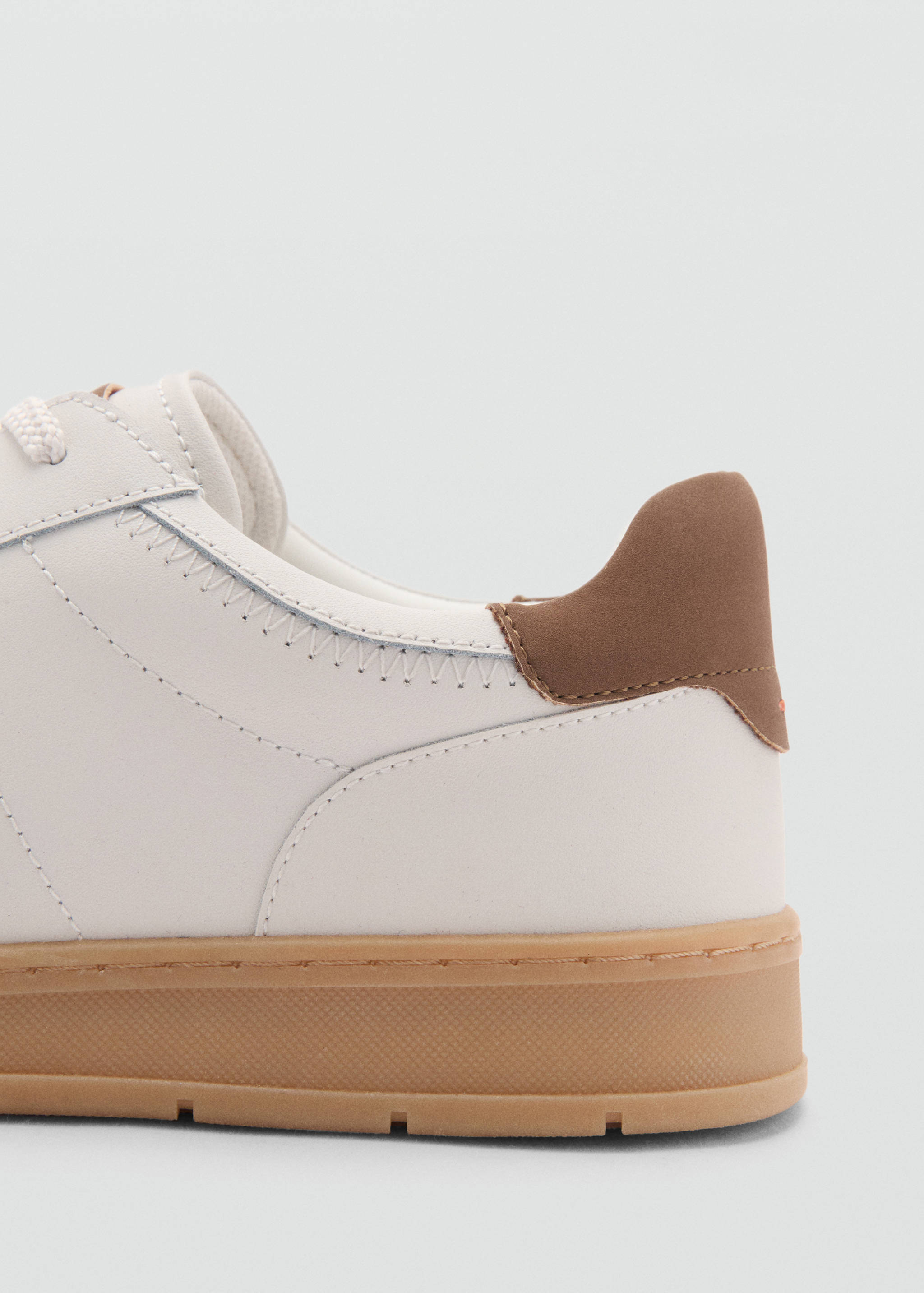 Contrasting panel leather sneakers - Details of the article 2