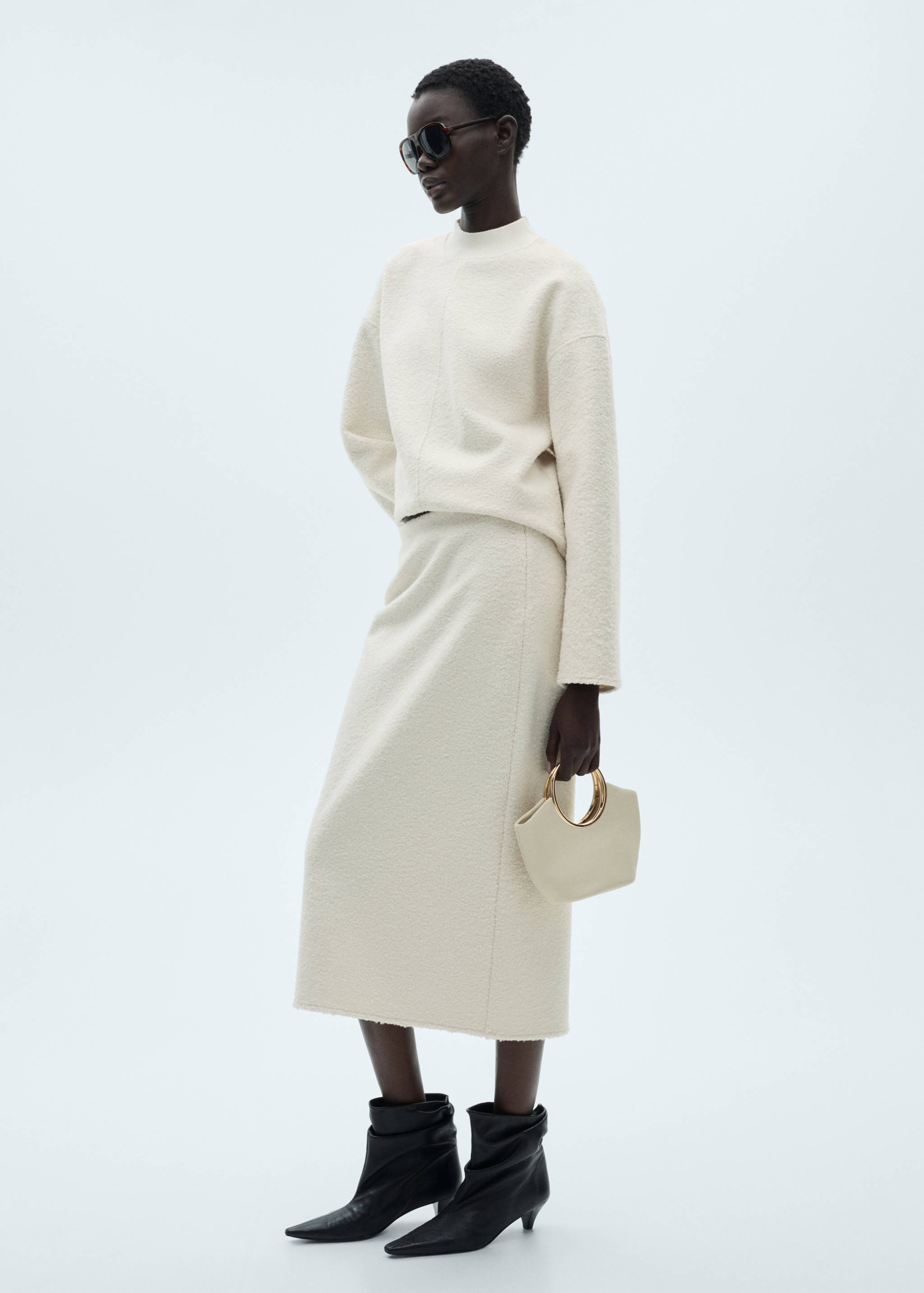 Bouclé midi-skirt - General plane