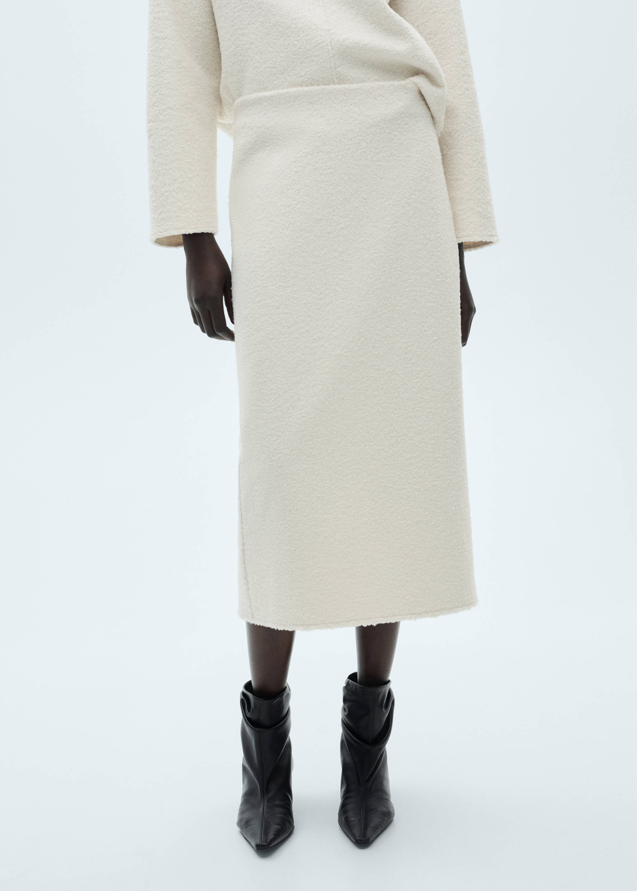 Bouclé midi-skirt - Medium plane