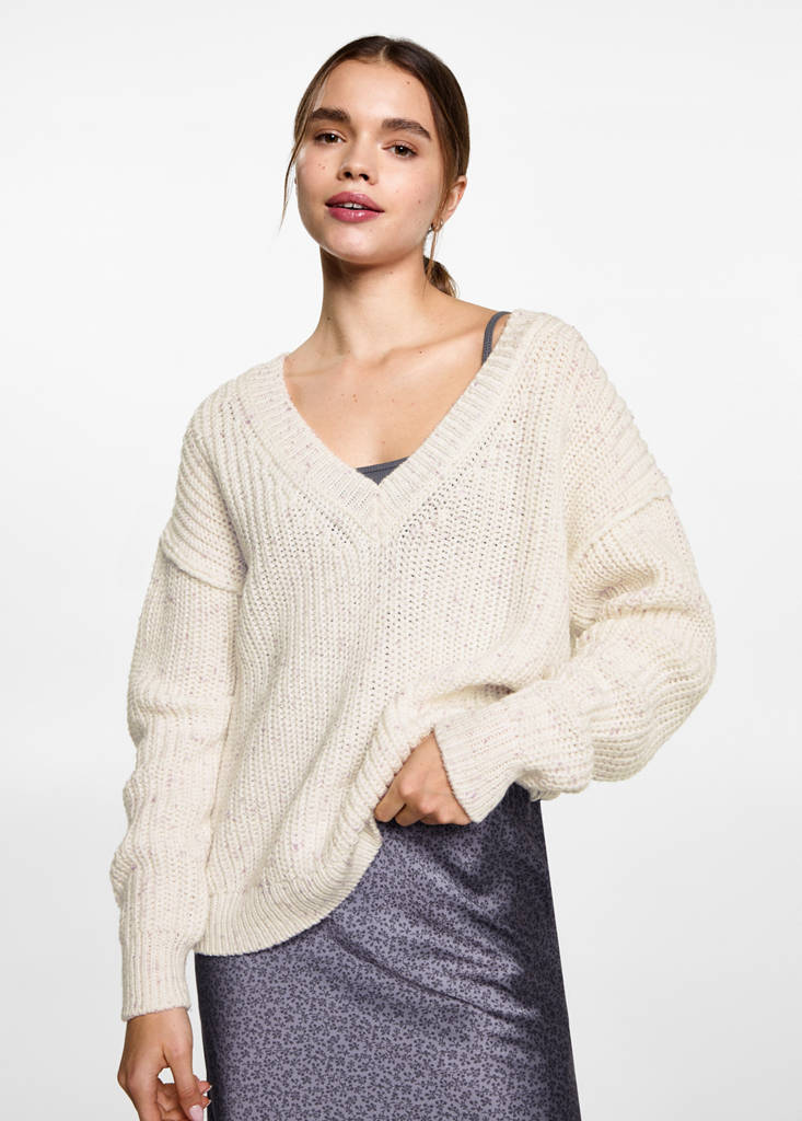 Oversized V-neck sweater — Off White