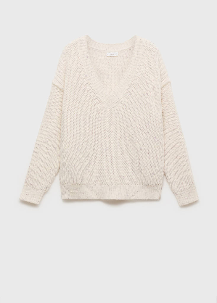 Oversized V-neck sweater — Off White