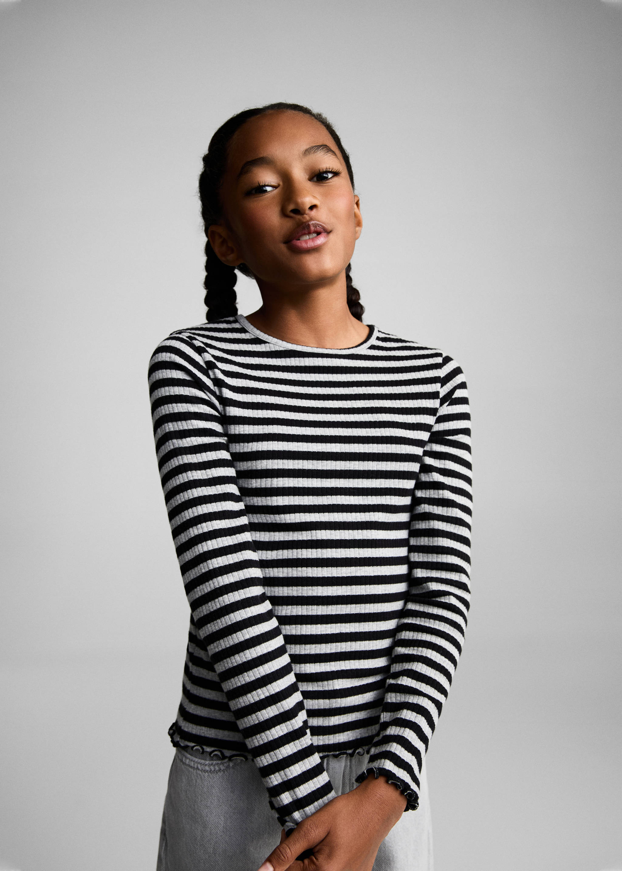 Striped rib T-shirt - Medium plane