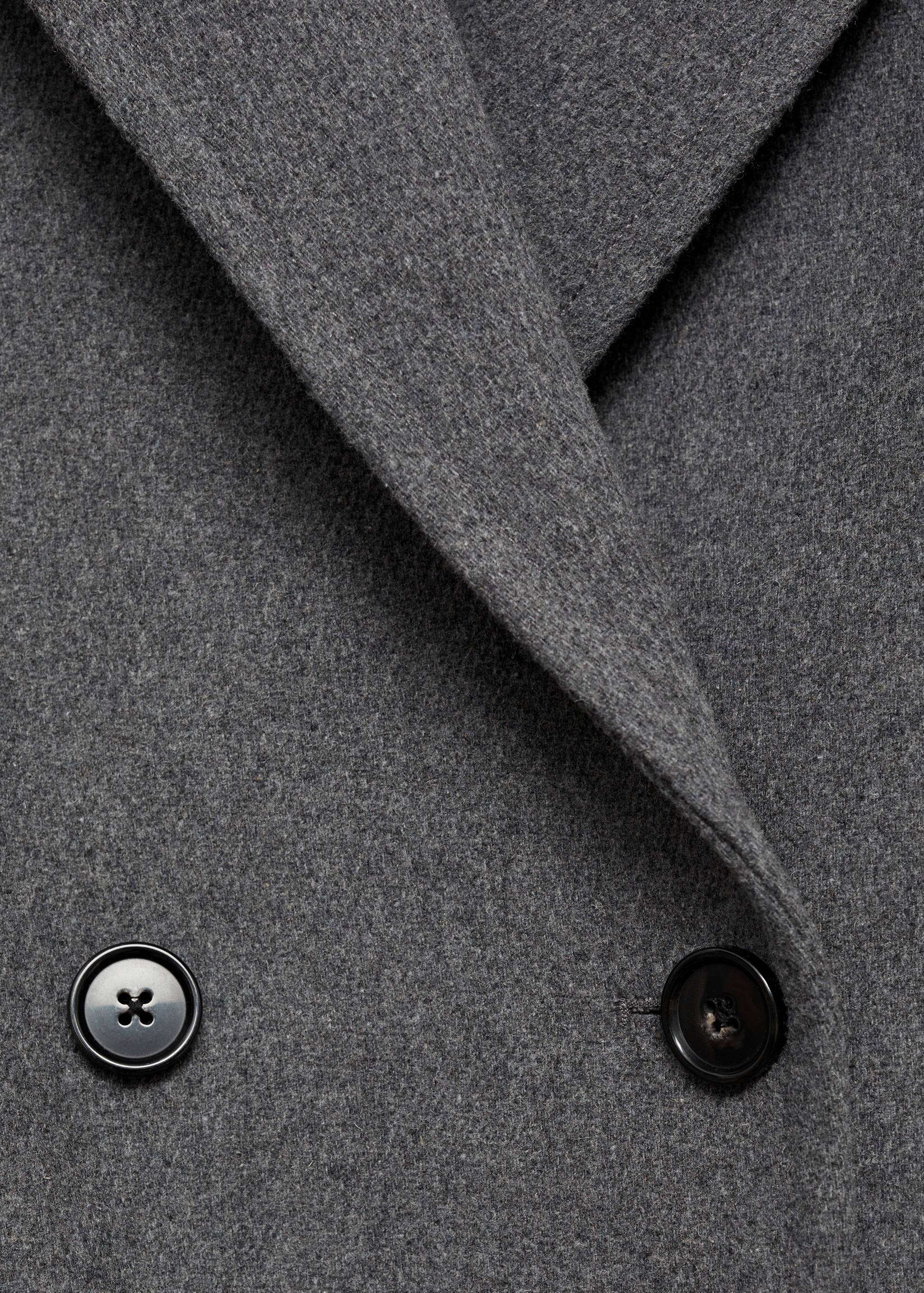 双排扣羊毛中长款大衣 - null