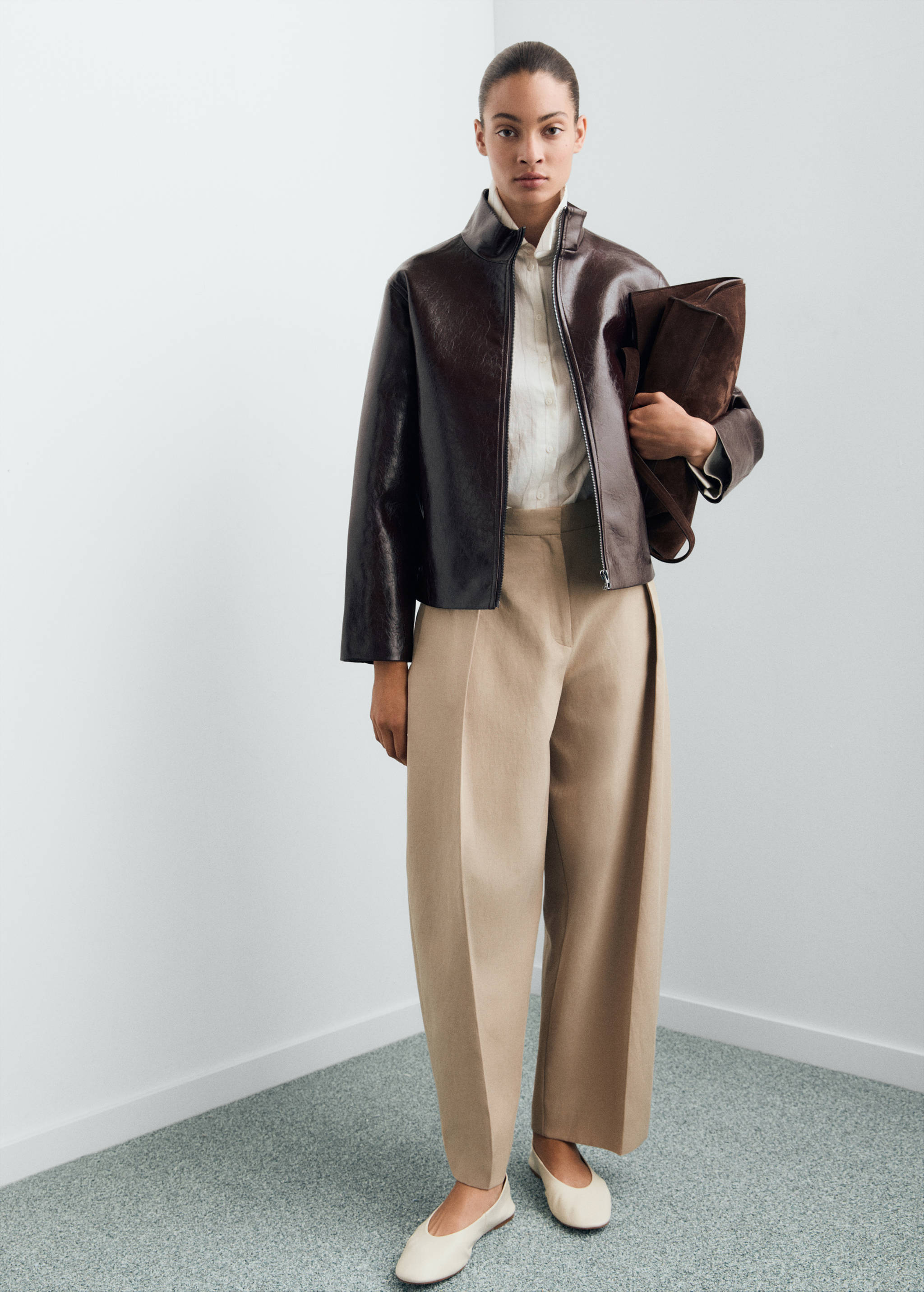 Texturerad jacka perkinskrage - Allmän bild