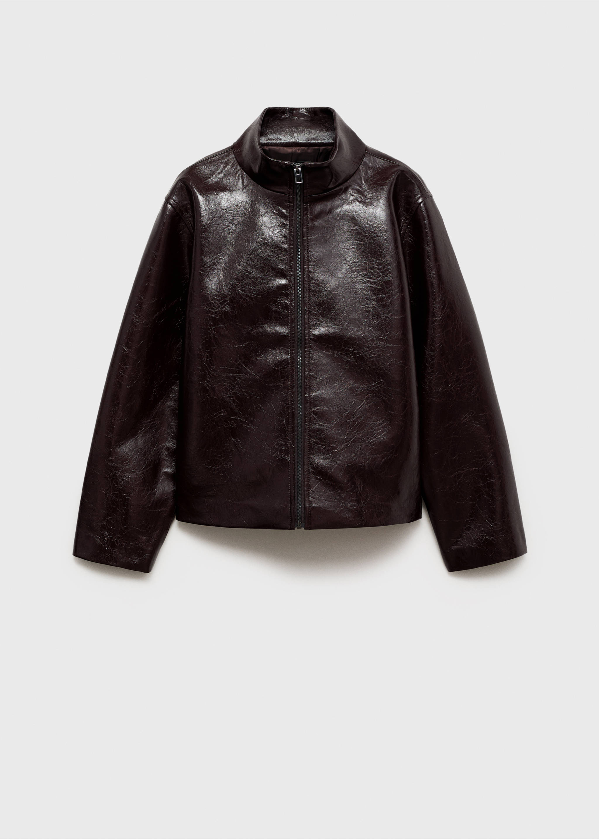 Perkins collar texture jacket - Article without model, Brown. Ref: 87070640-00.