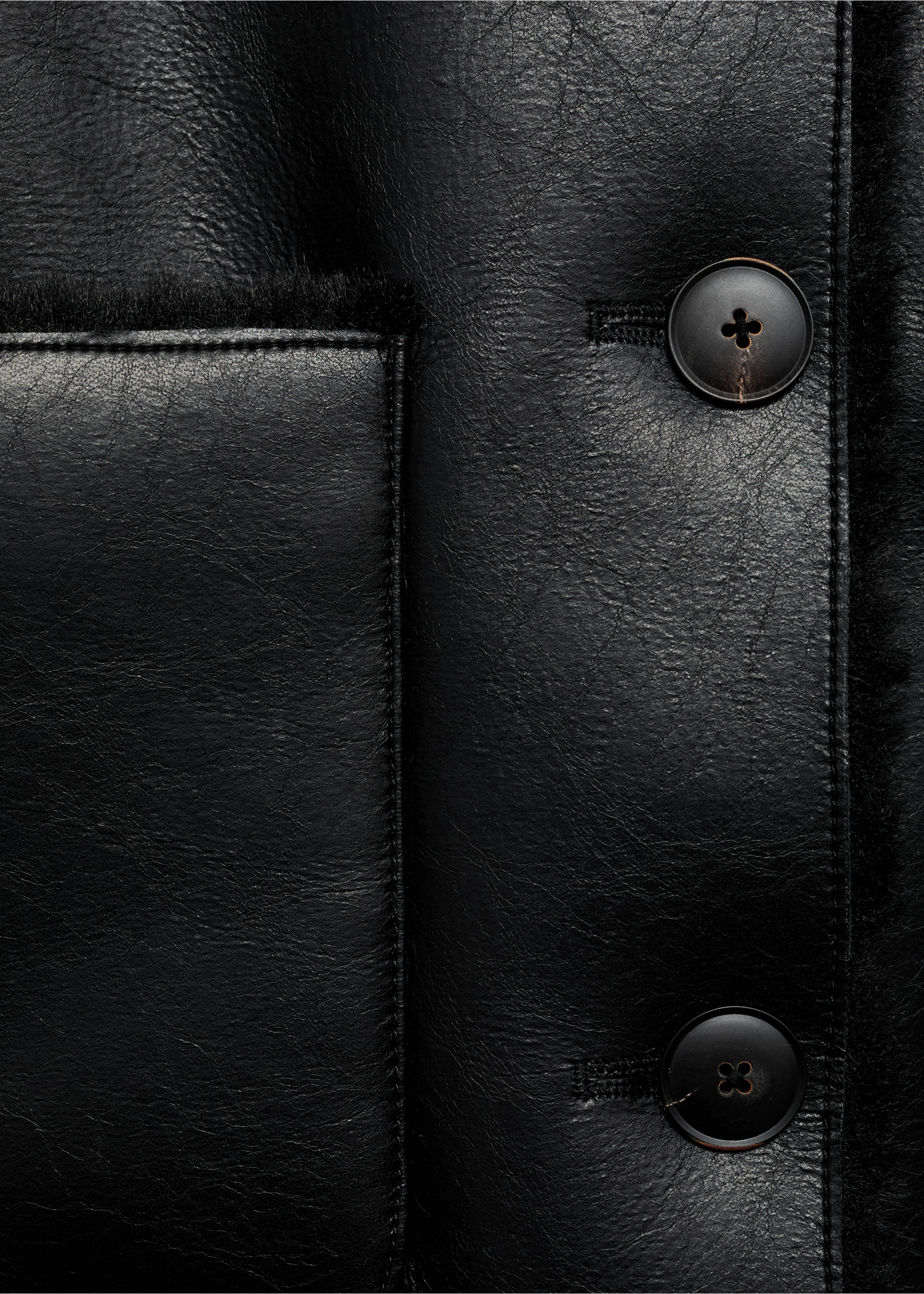 Veste double face simili-cuir poches - Détail de l'article 0, Noir. Ref: 87070642-00.