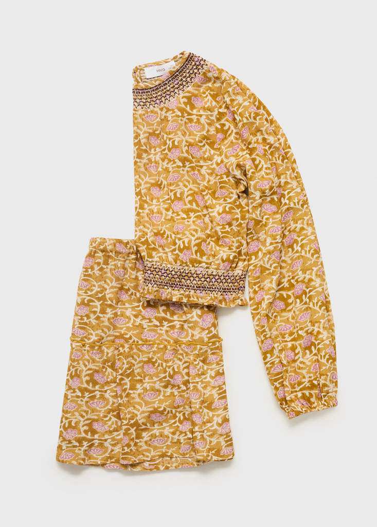 Short flared skirt — Ochre