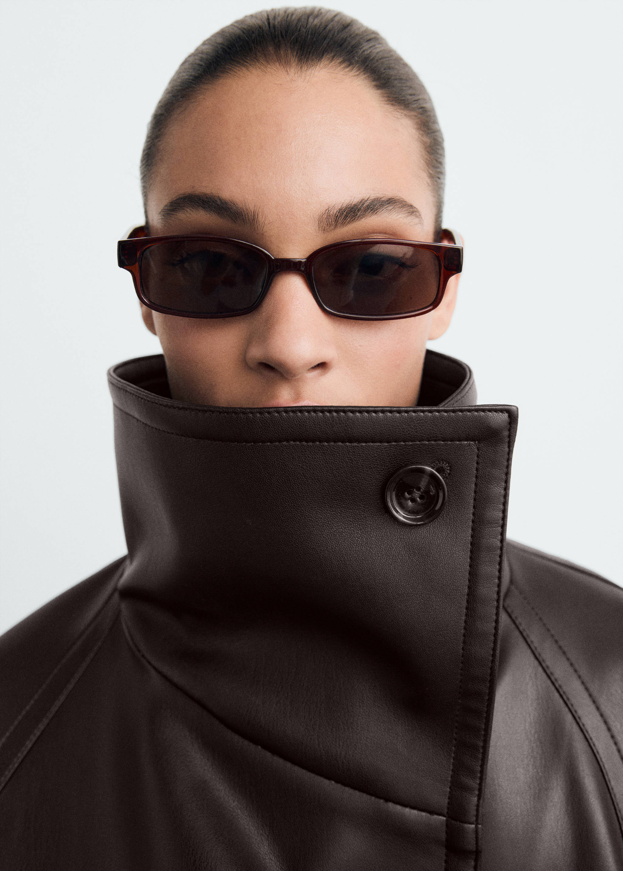 Veste maxi revers similicuir - Détail de l'article 1