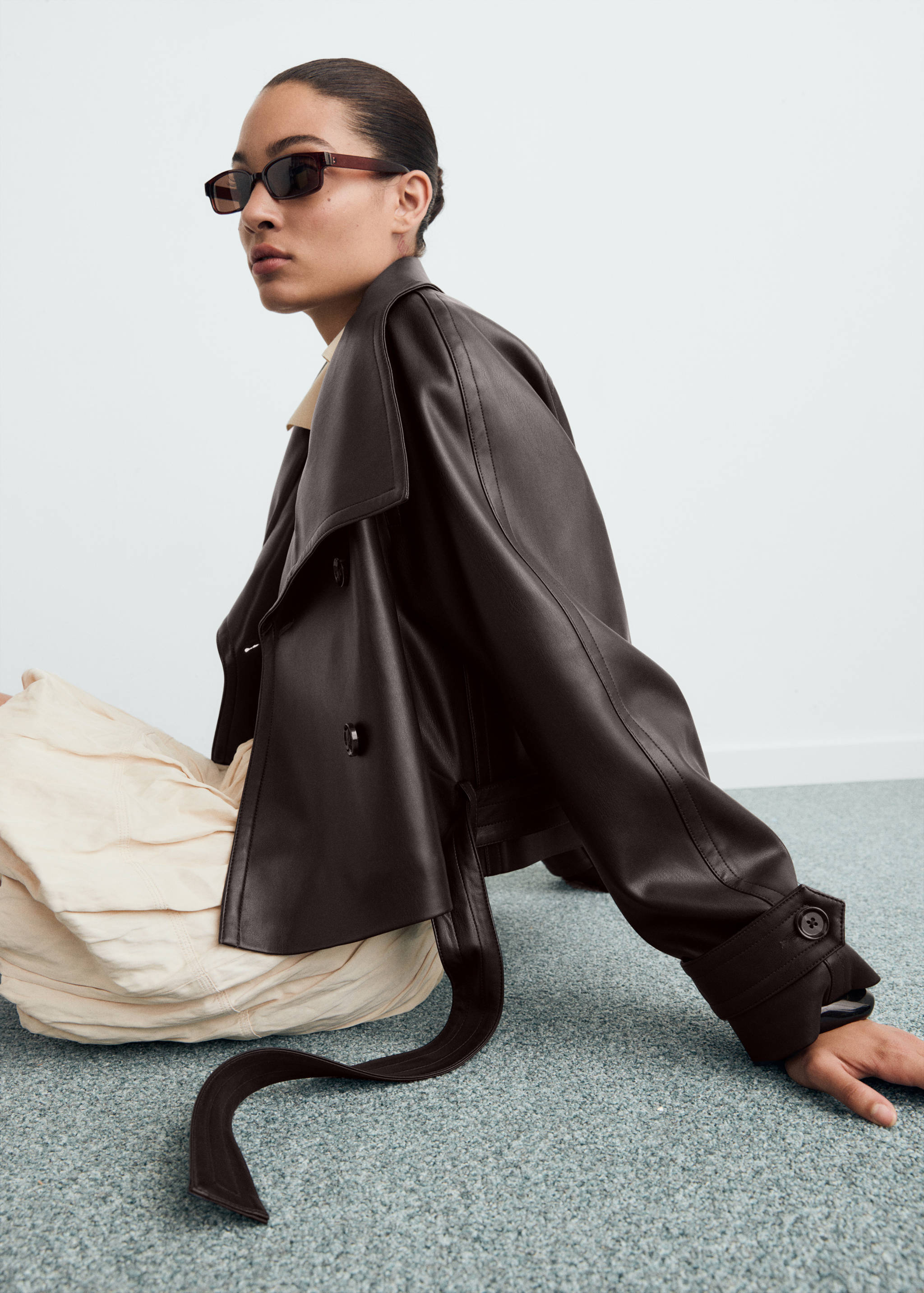 Veste maxi revers similicuir - Détail de l'article 2