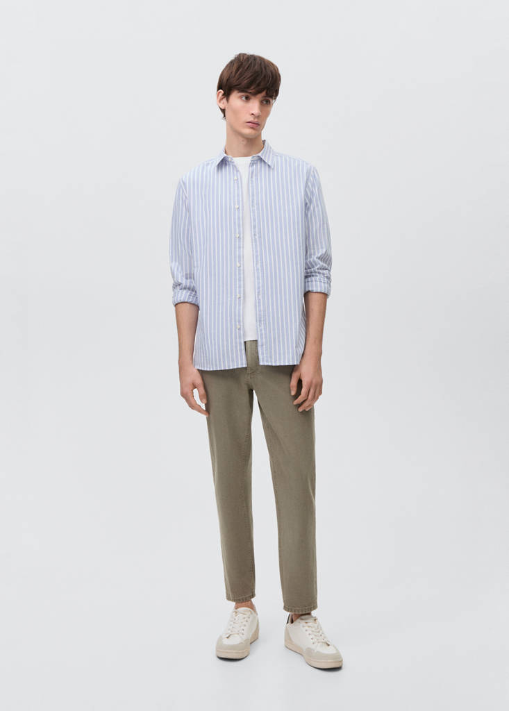 Striped Oxford shirt — Sky Blue