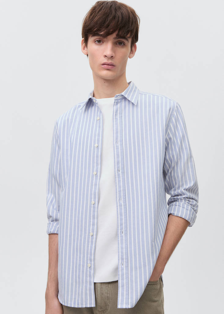 Striped Oxford shirt — Sky Blue