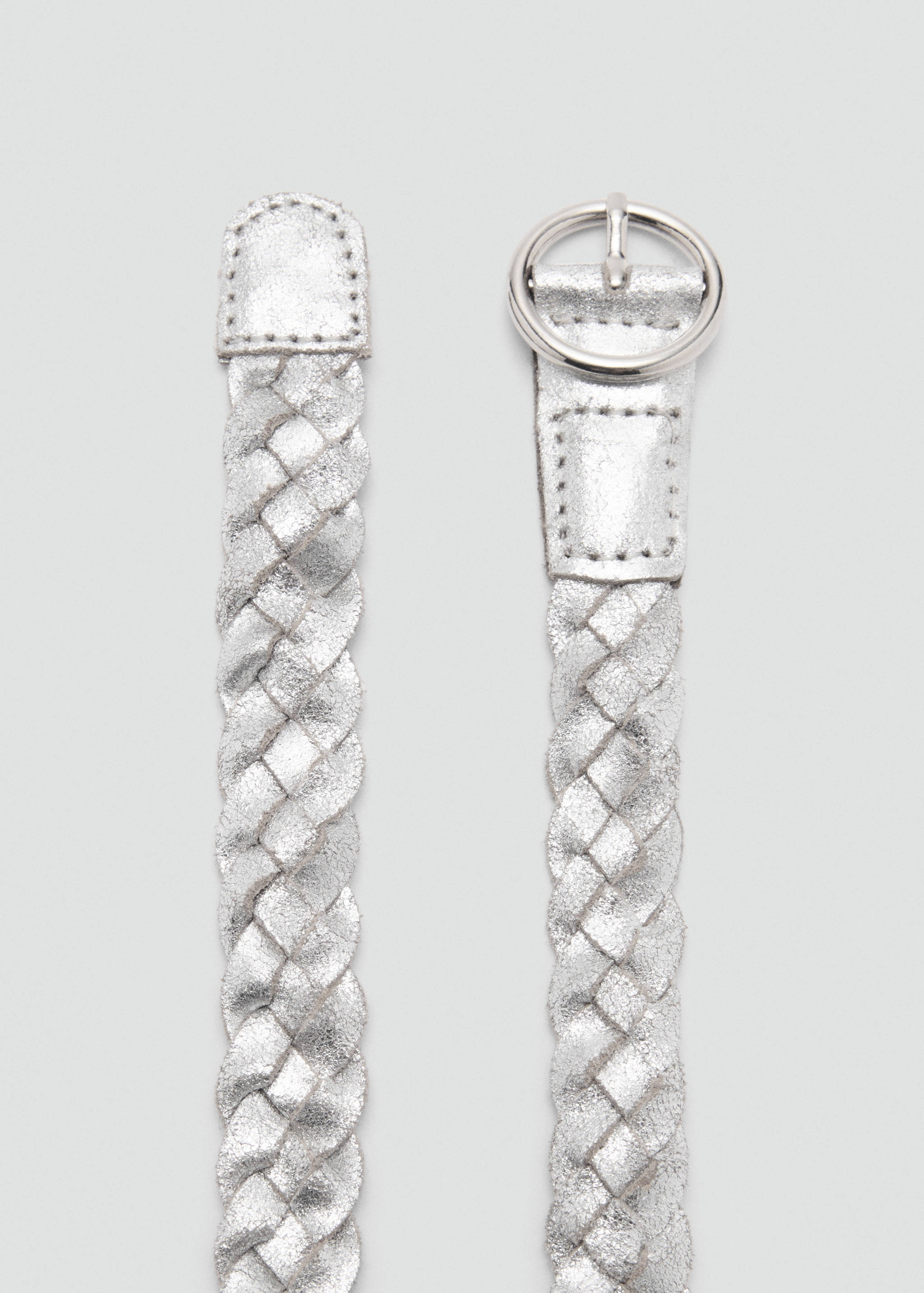 100% braided leather belt - Medium plane