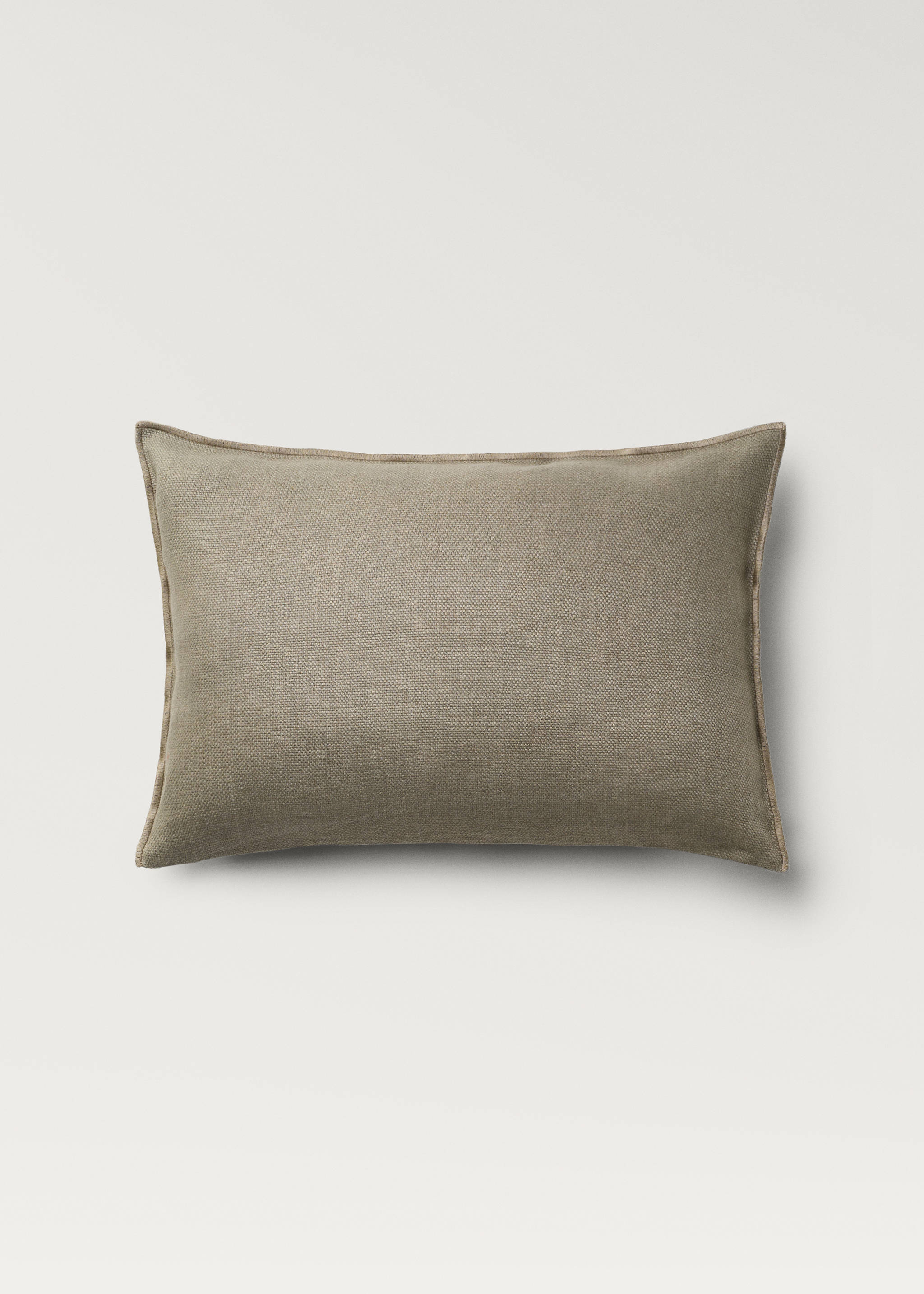 Linen textured cushion cover with overlock detail 40x60cm - Article without model