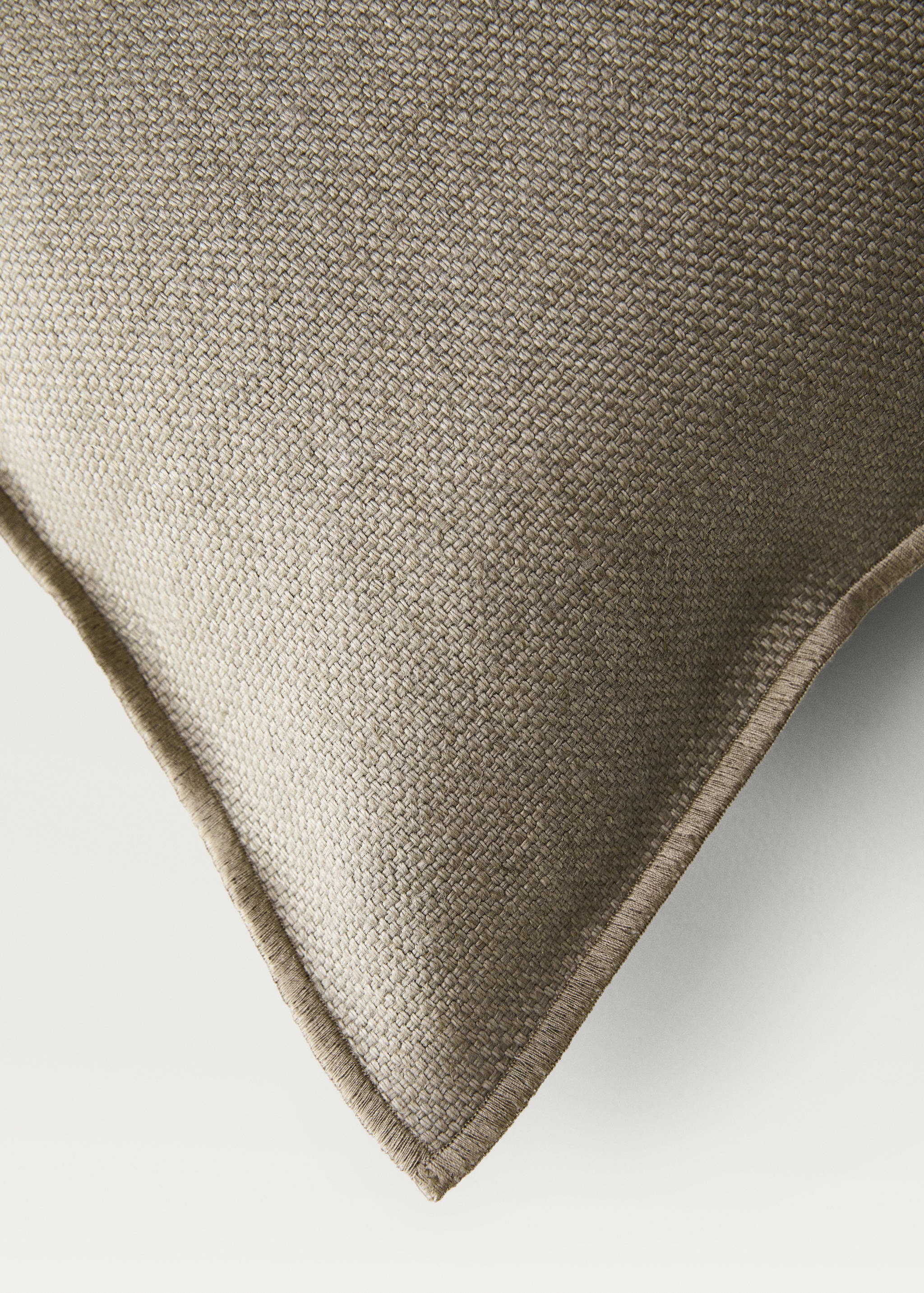Linen textured cushion cover with overlock detail 40x60cm - Details of the article 1