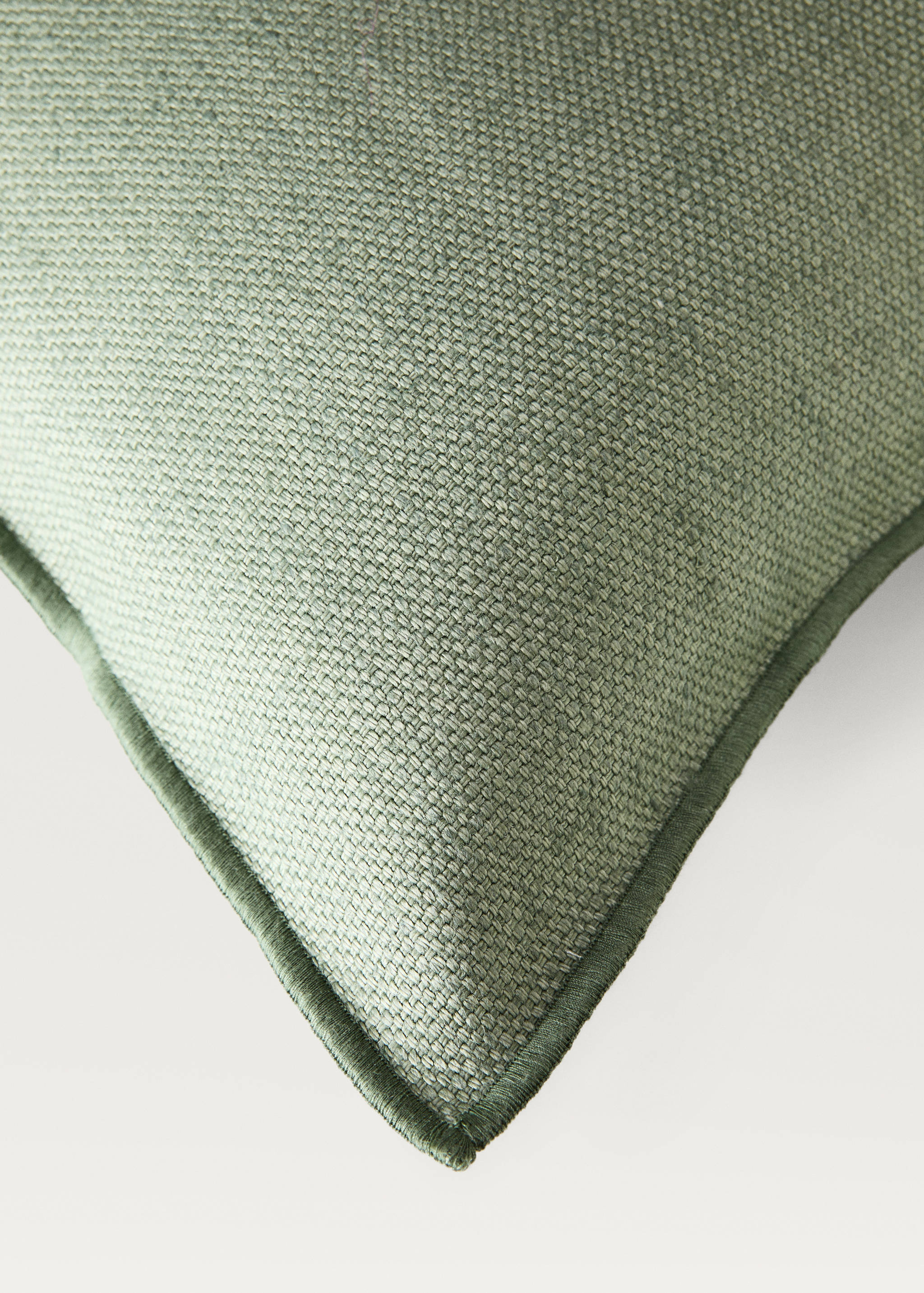 Linen textured cushion cover with overlock detail 40x60cm - Details of the article 1