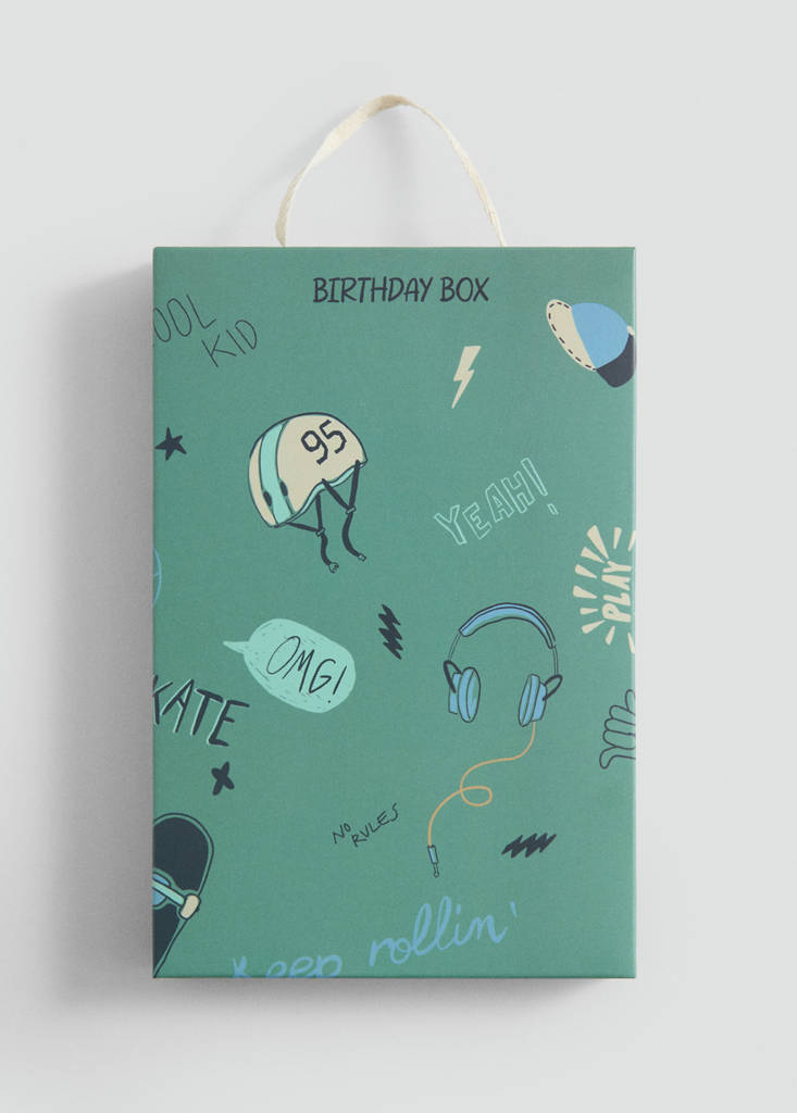 MANGO KIDS - Coffret cadeau d'anniversaire bleu - Taille unique - Garçon
