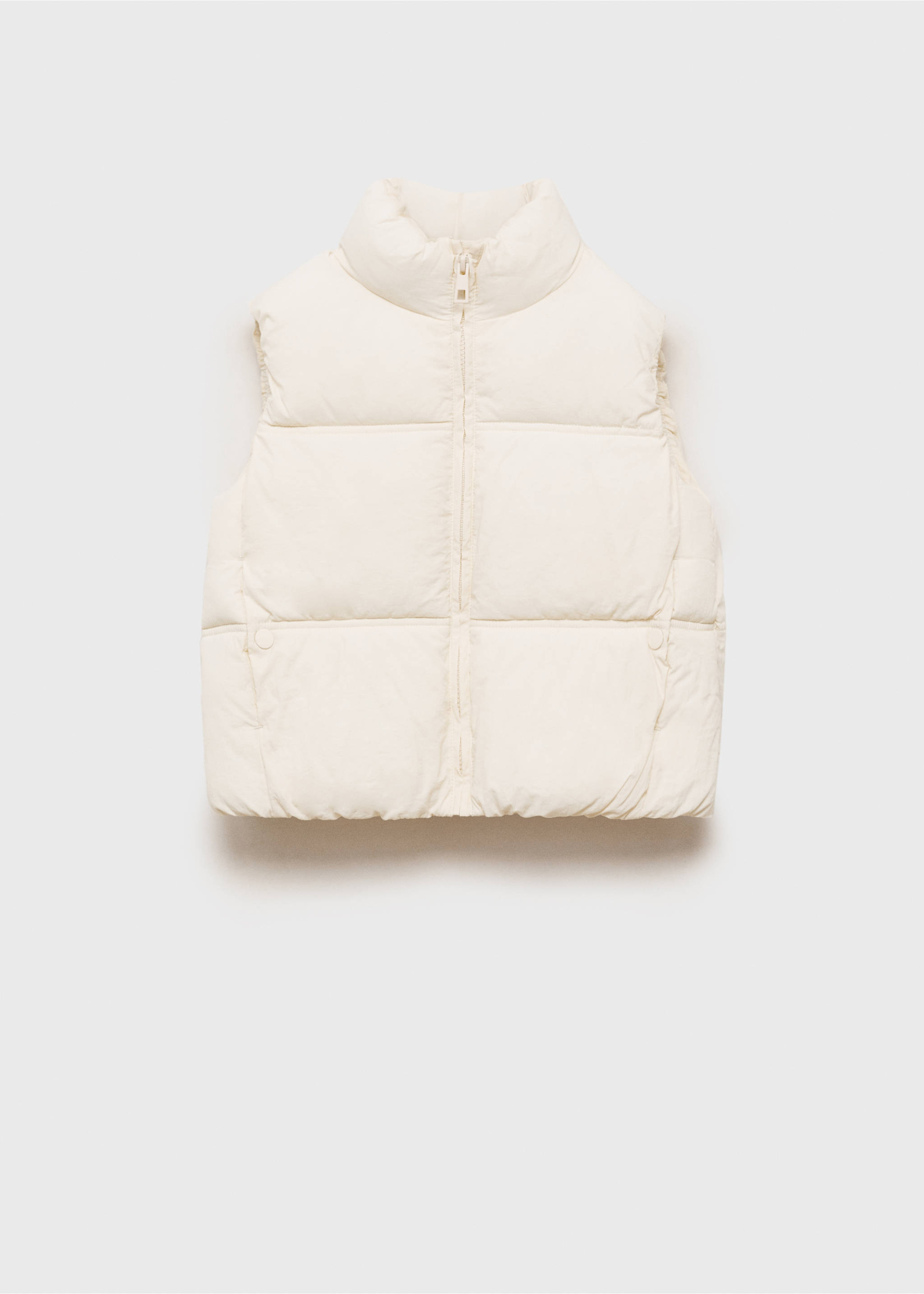 Quilted zipper vest - Article without model, Ecru. Ref: 87072535-00.