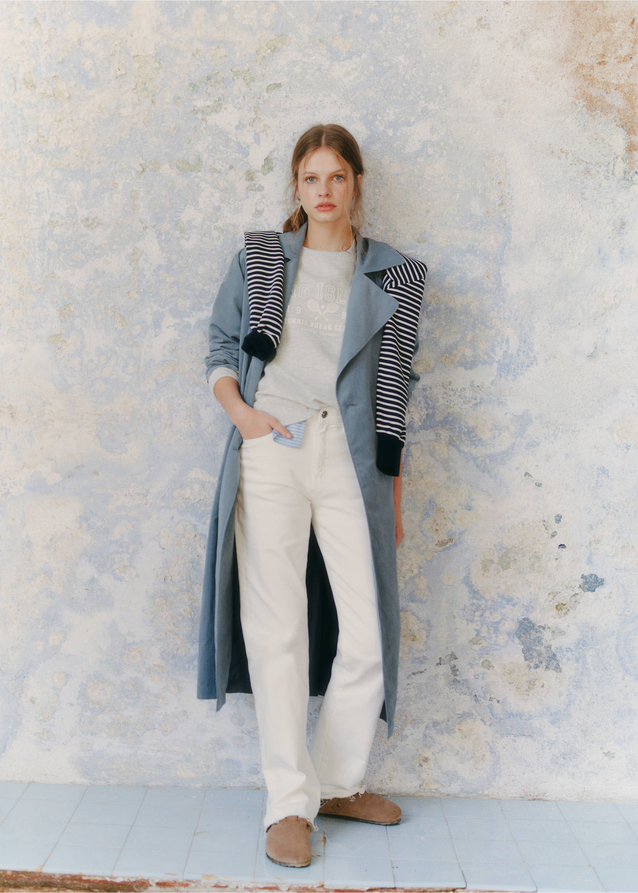 Belt flowy trench - Details of the article 5, Blue. Ref: 87072536-00.