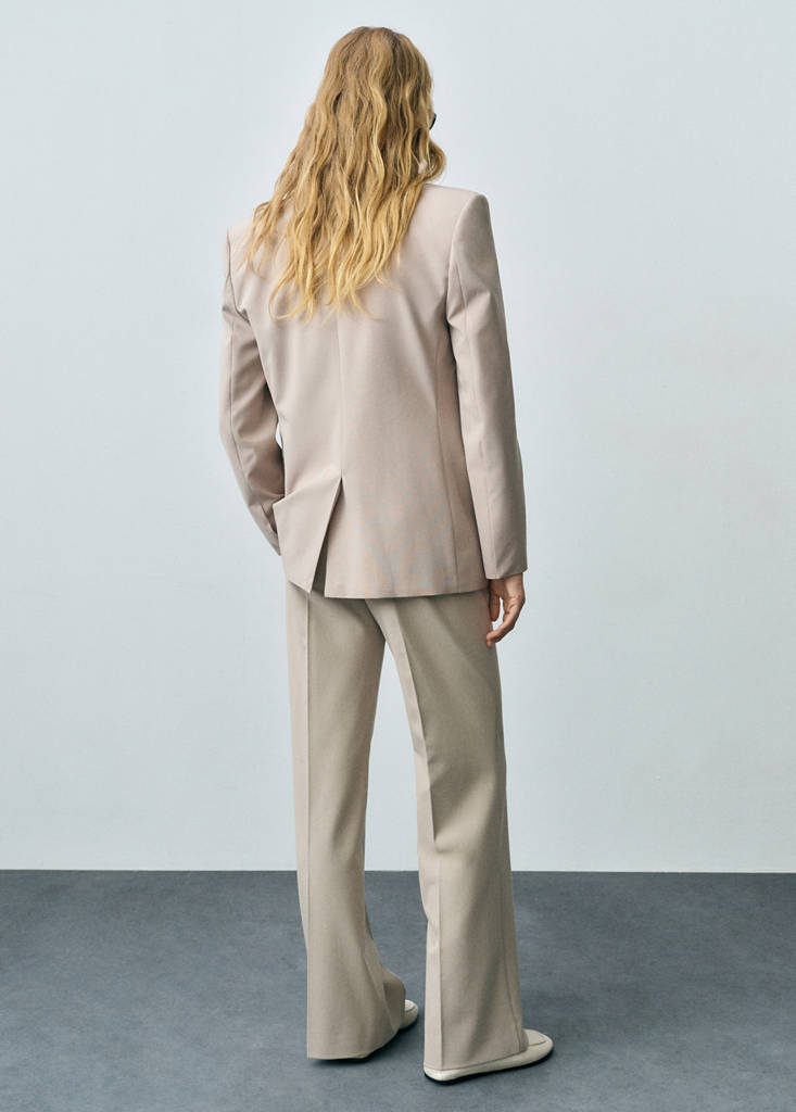 Mid-rise flare trousers — Beige