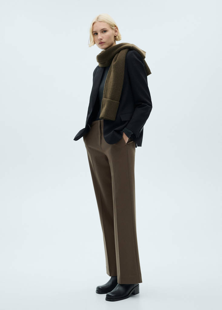 Mid-rise flare trousers — Medium Brown