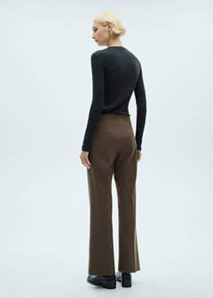 Mid-rise flare trousers — Medium Brown 3