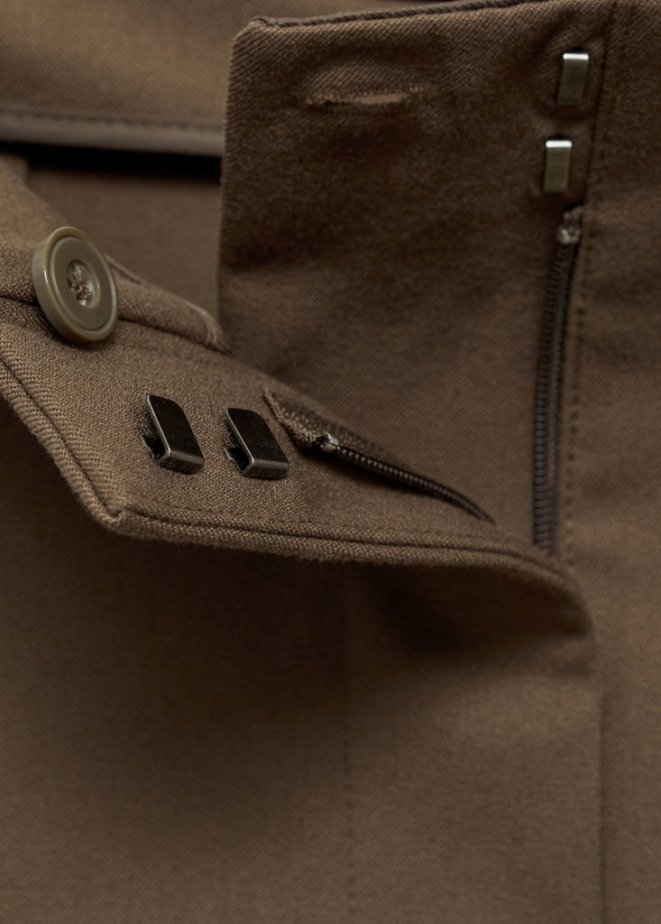 Mid-rise flare trousers — Medium Brown