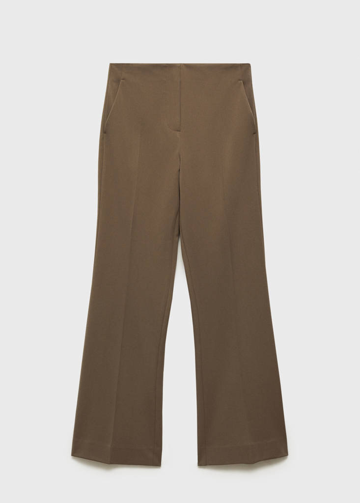 Mid-rise flare trousers — Medium Brown